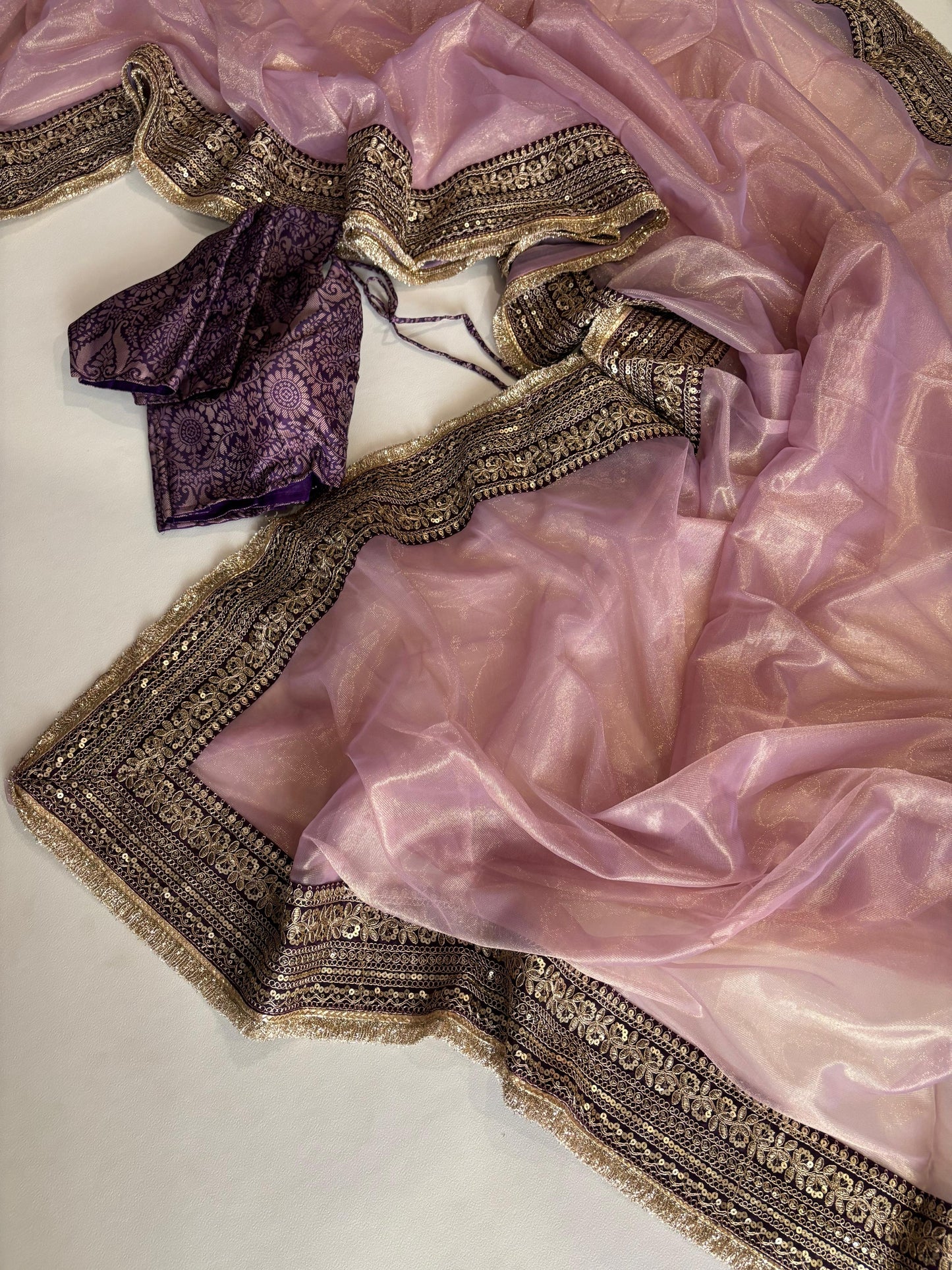 Desginer sequence luxe sarees with stitched blouse