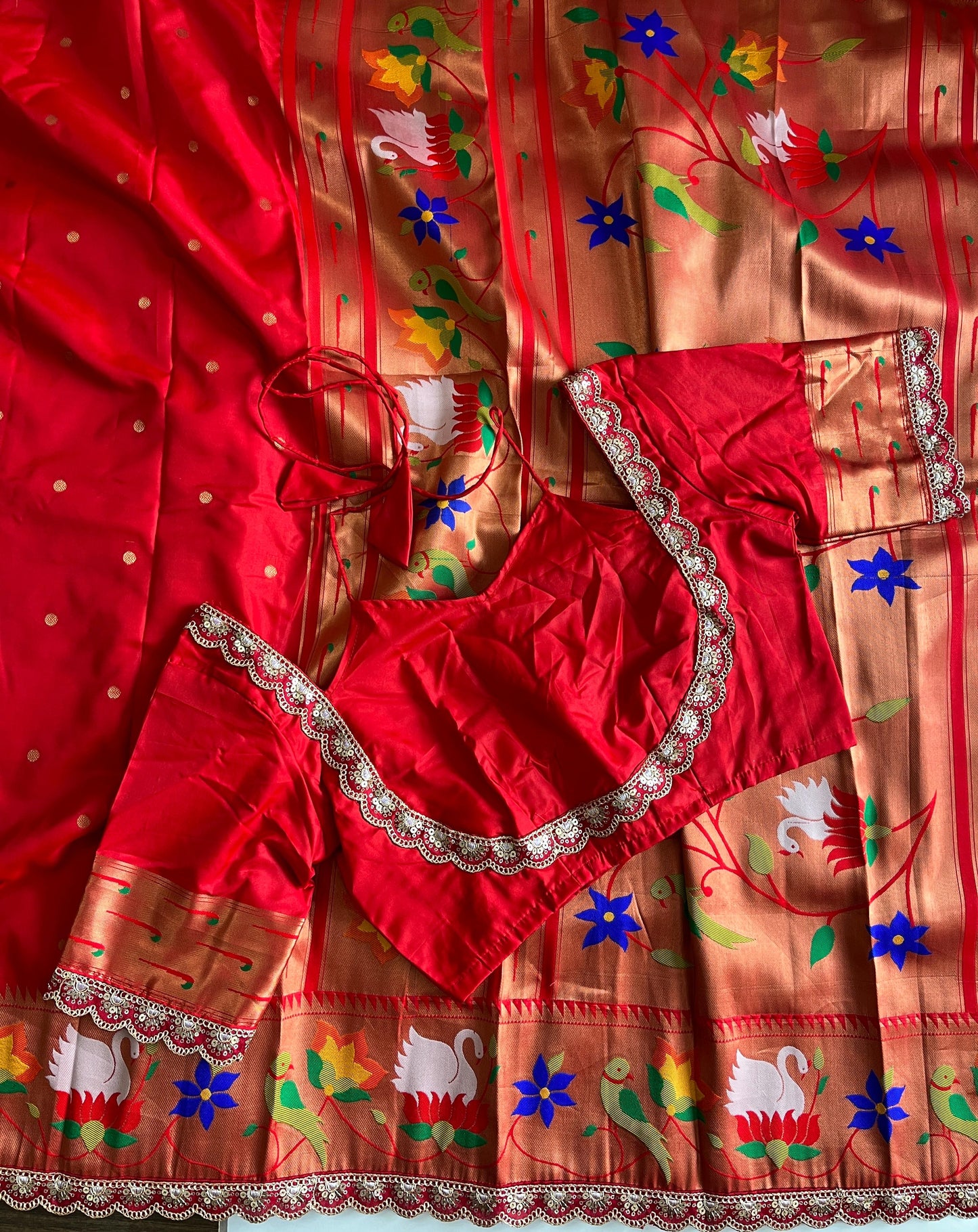 Banarasi Paithani saree with stitched blouse