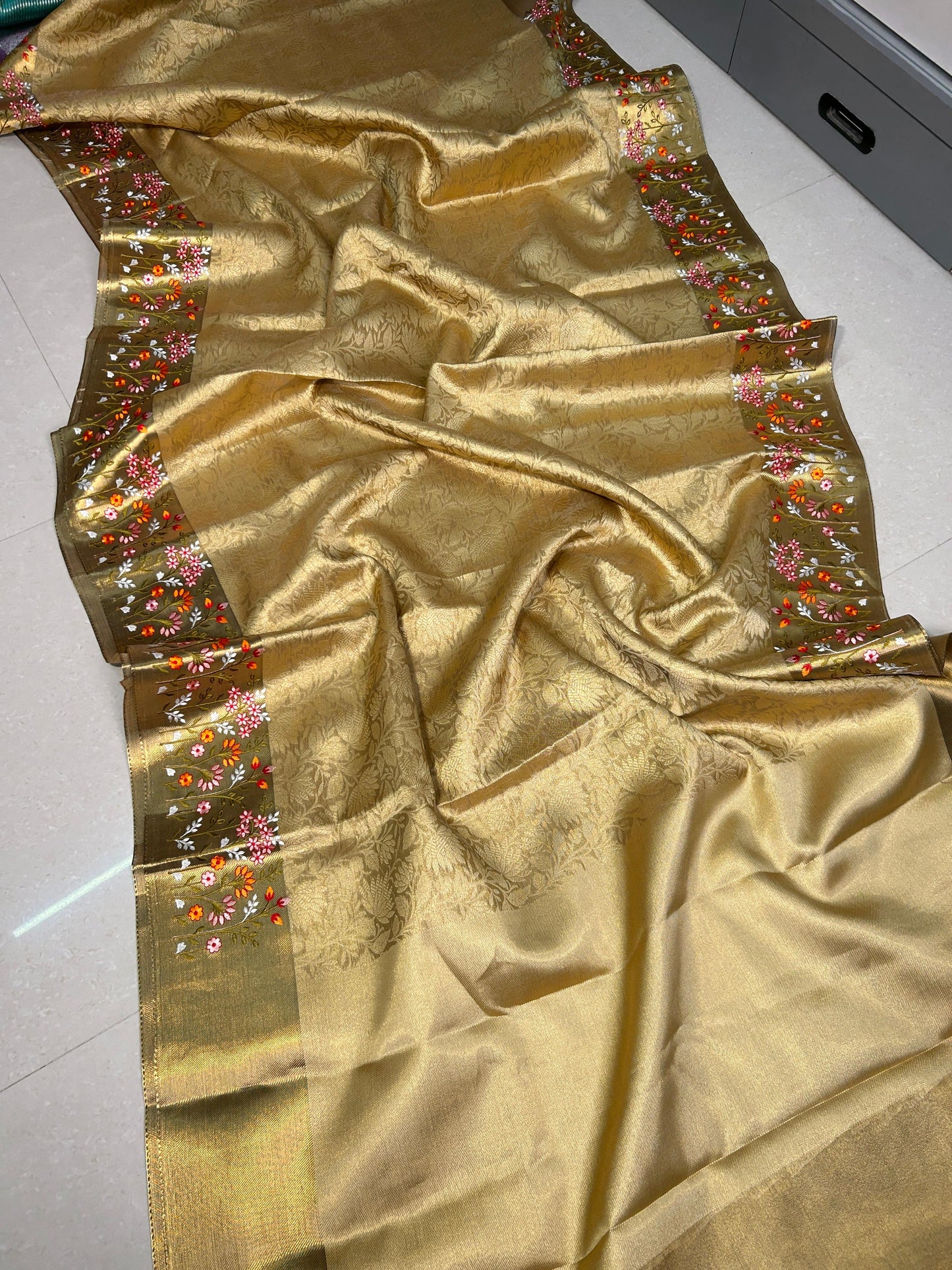 Embroidery Work saree tissue saree budget