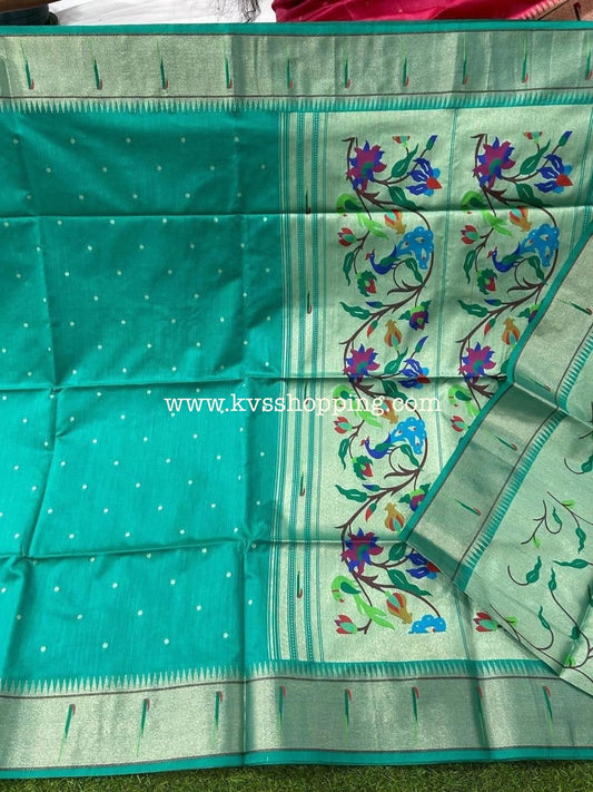 Meena Paithani Traditional Muniya Vintage Saree(Celebrate inspired)