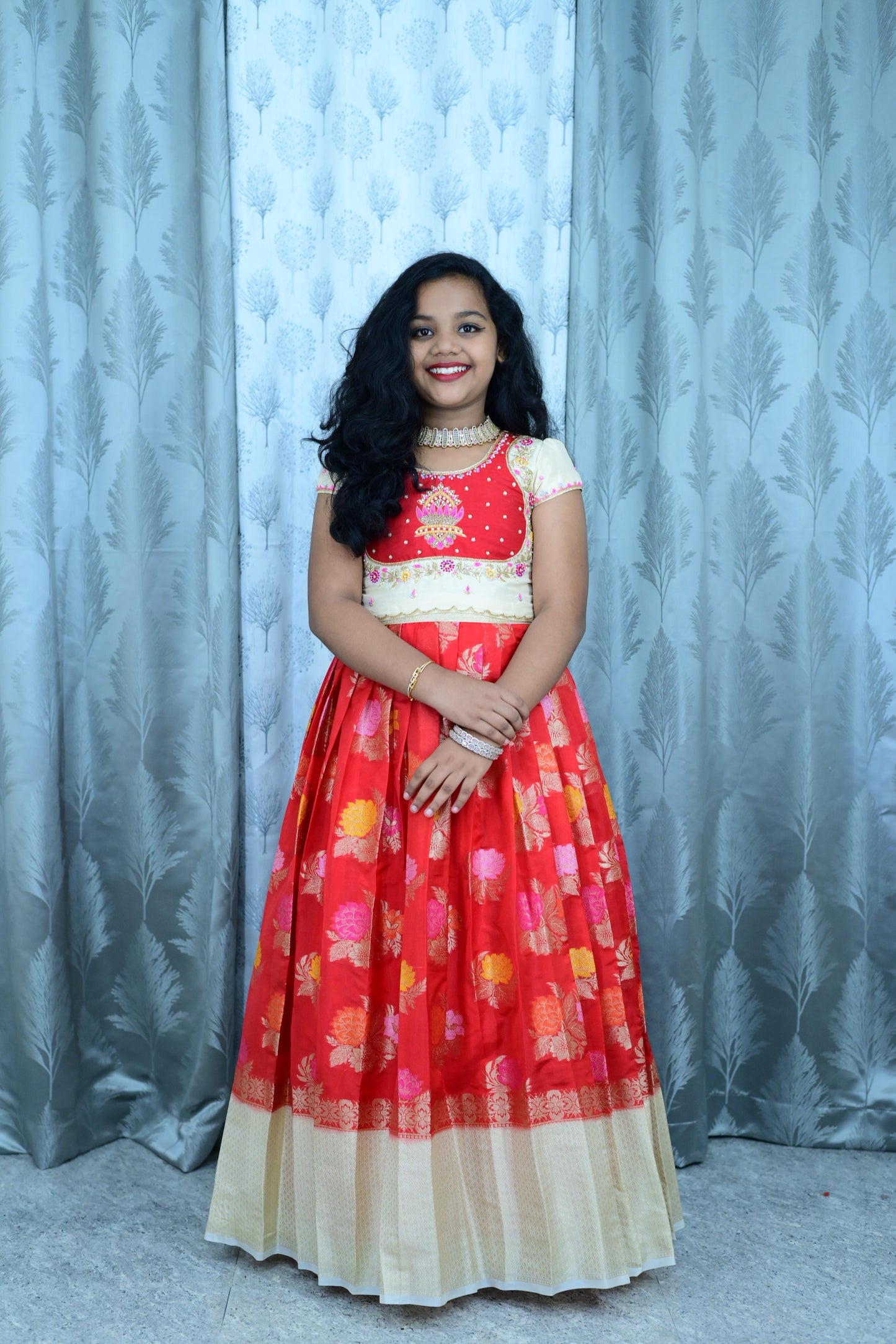 Pure Zardosi with cutdana kids lehenga