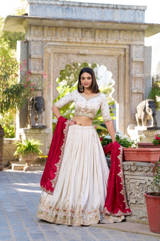 Embroidery Work Unstitched Lehengas