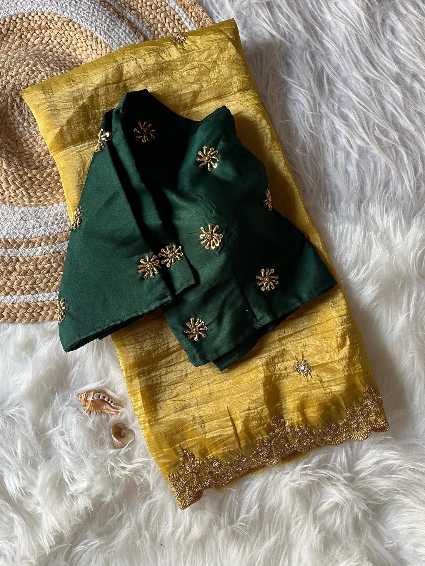 Tissue hand budget sarees (Unstich )
