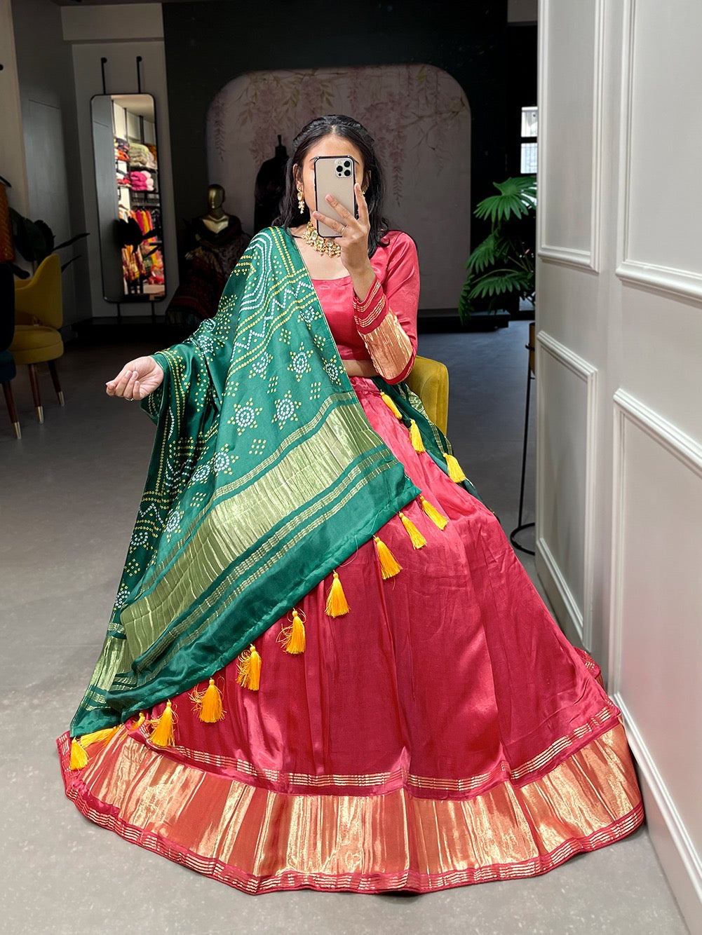 Patola/pichwai duppata with Lehengas gaji silk sets