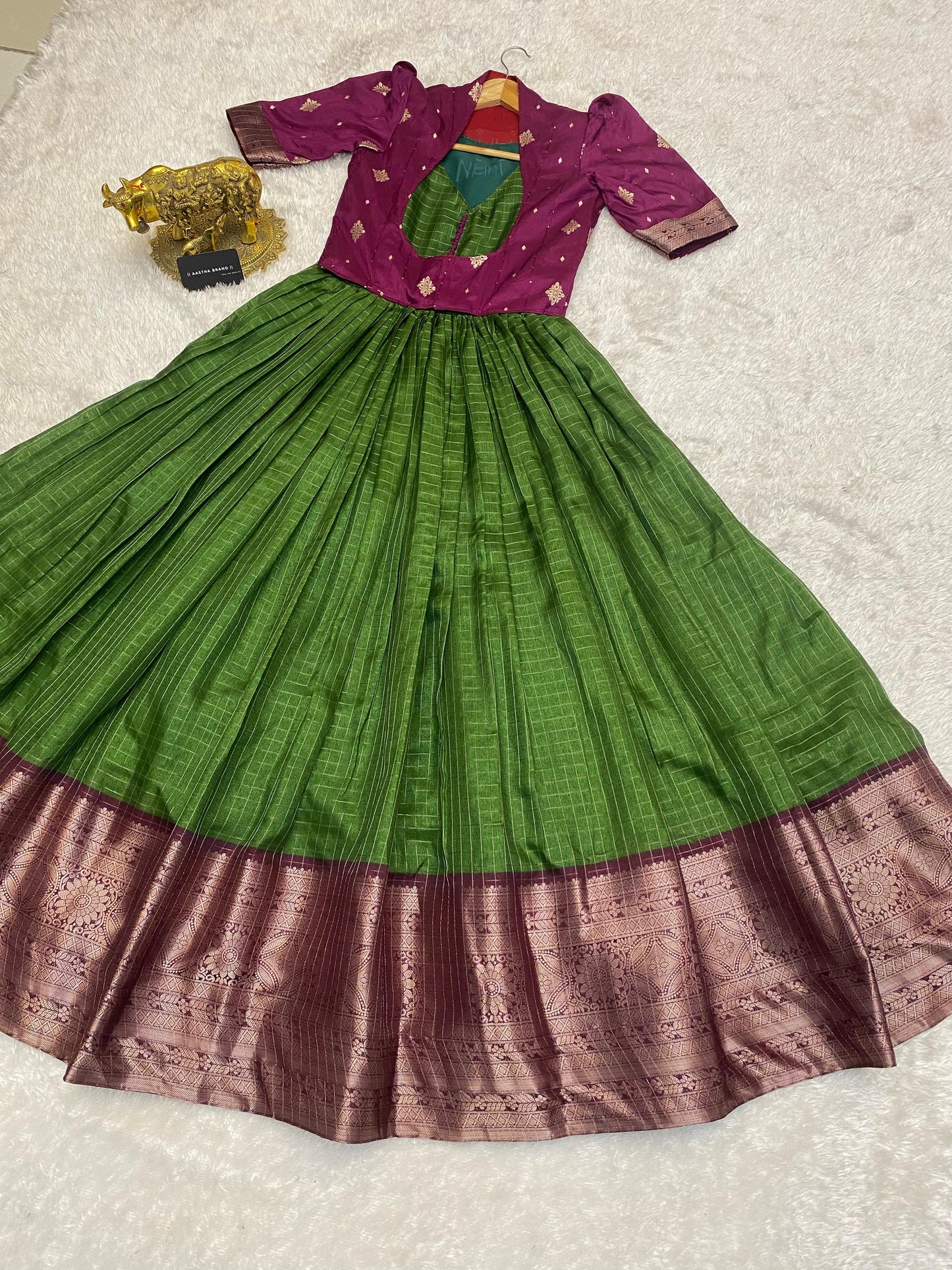 2 In One Green And Pink Gowns