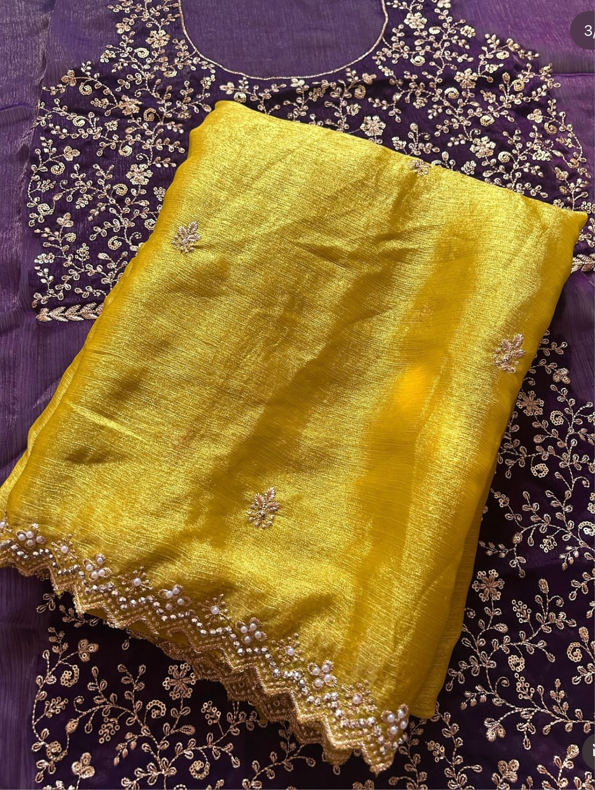 Desginer Blouse Chiffon Crush Budget saree