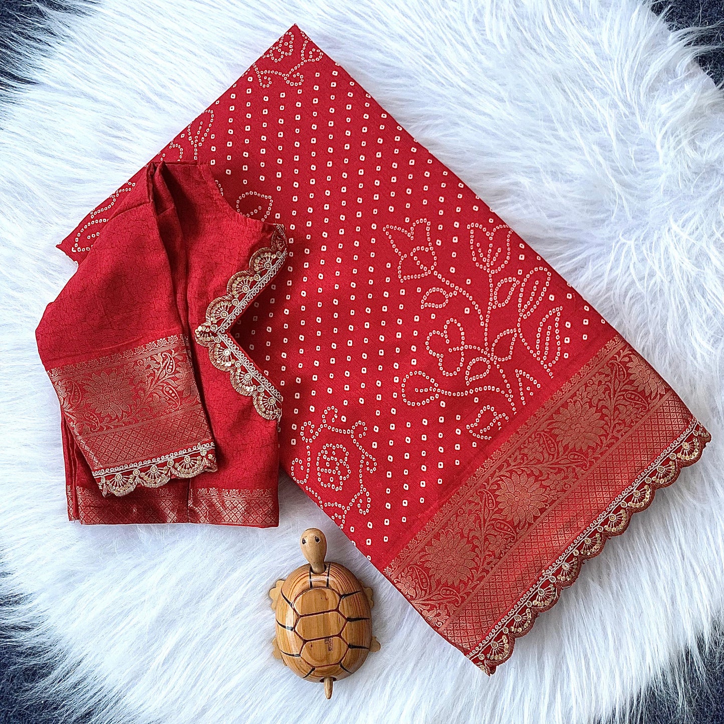 Dola silk Desginer Saree with stitched Blosue