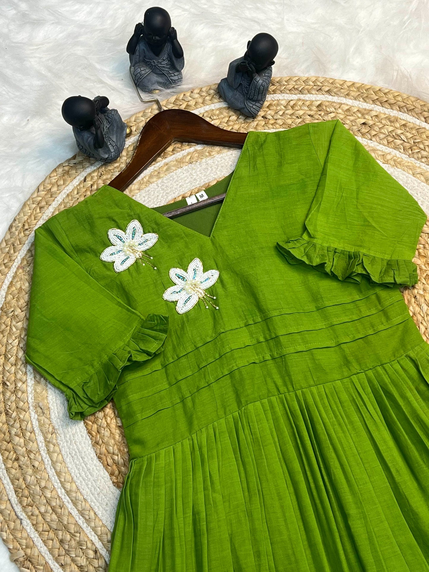 Hand work Mul Cotton party wear gowns
