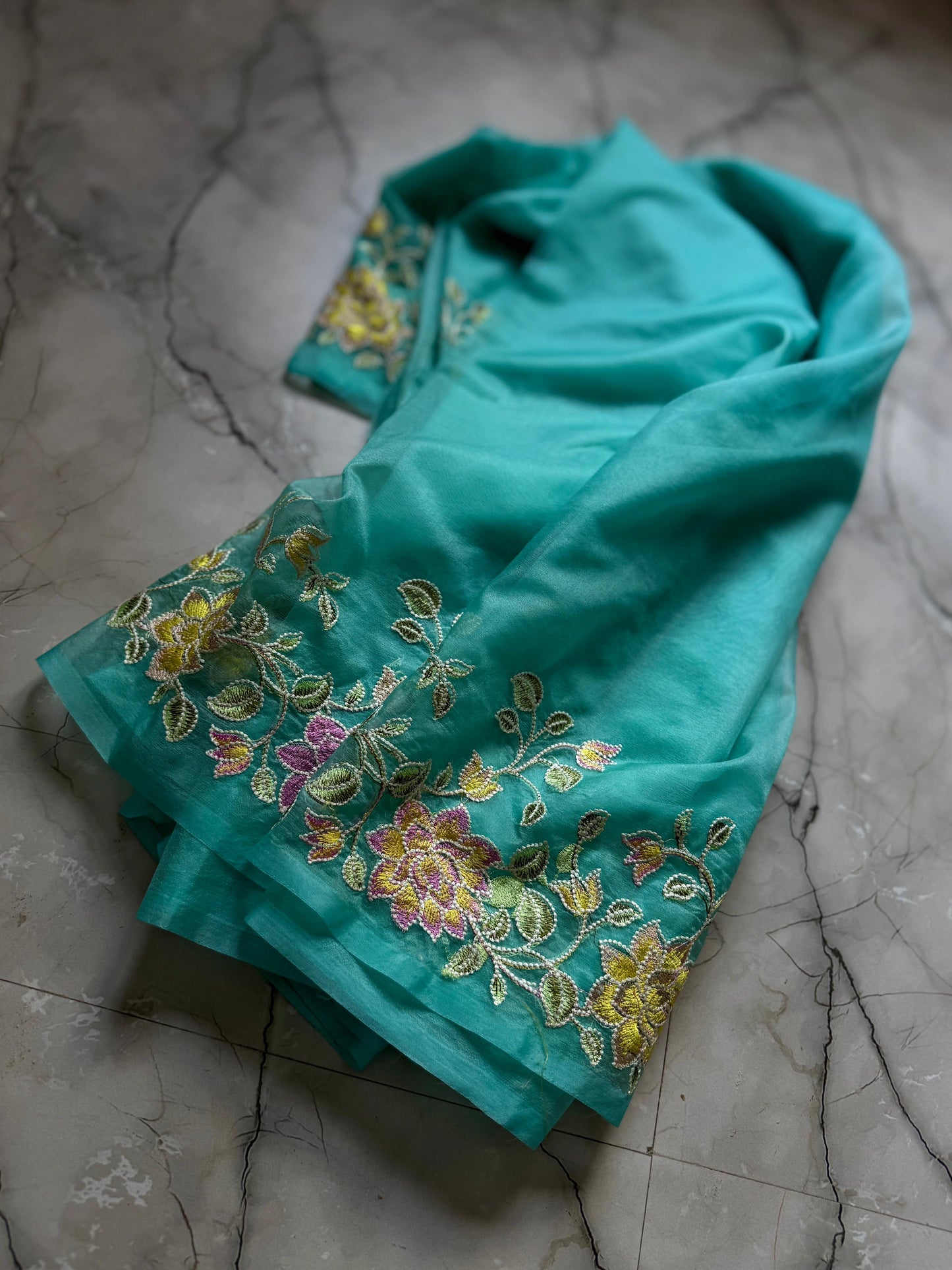 Banarasi Kora organza sarees with embroidery work