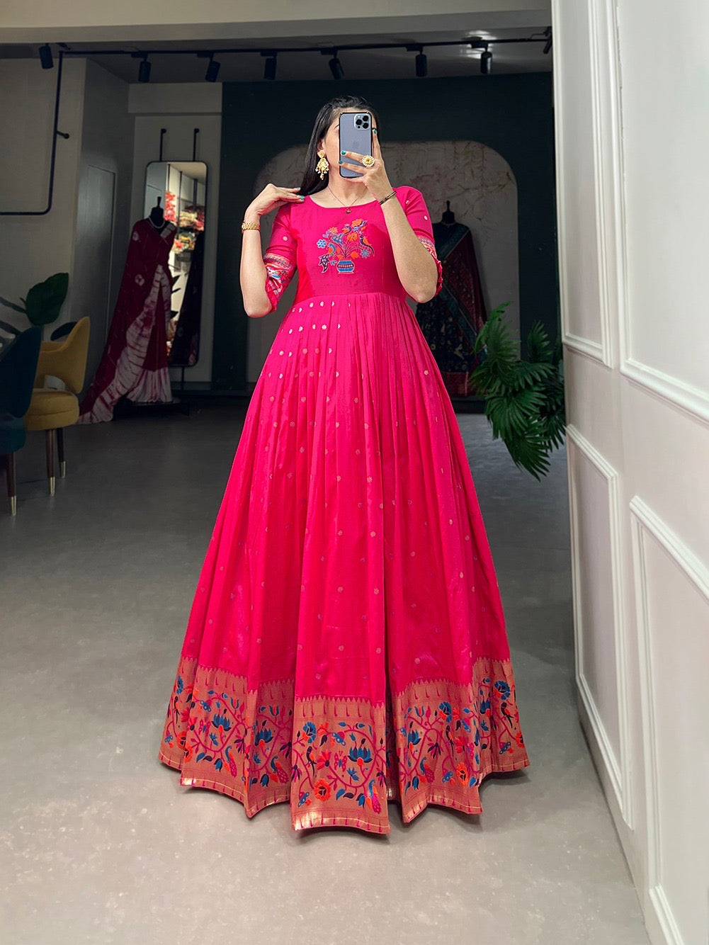 Paithani Gown for Ugadi