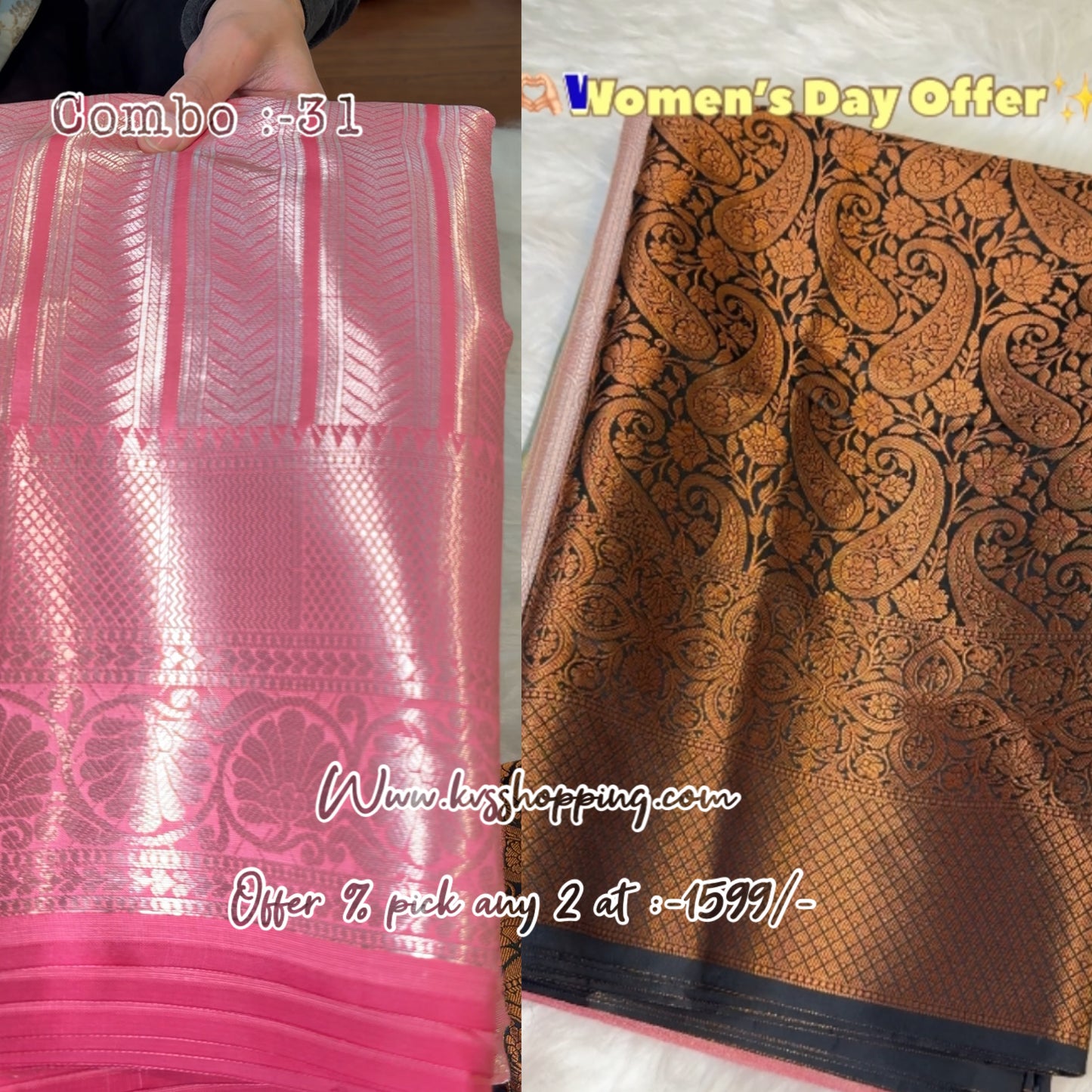 Pick any 2 Sareea at 1599/- Banarasi