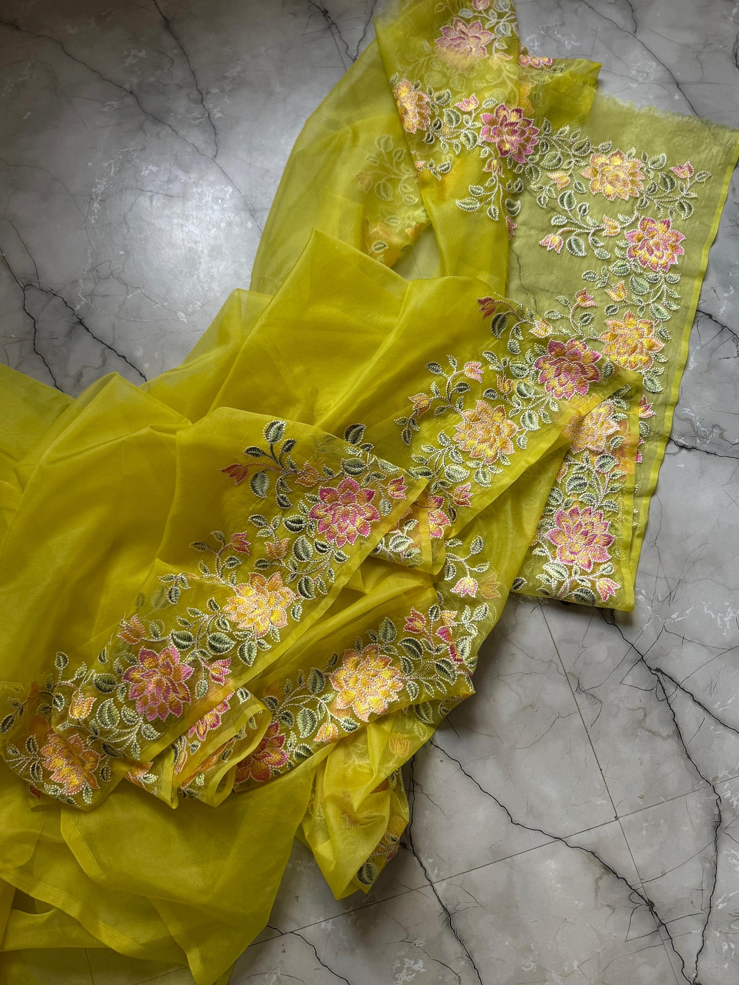 Banarasi Kora organza sarees with embroidery work