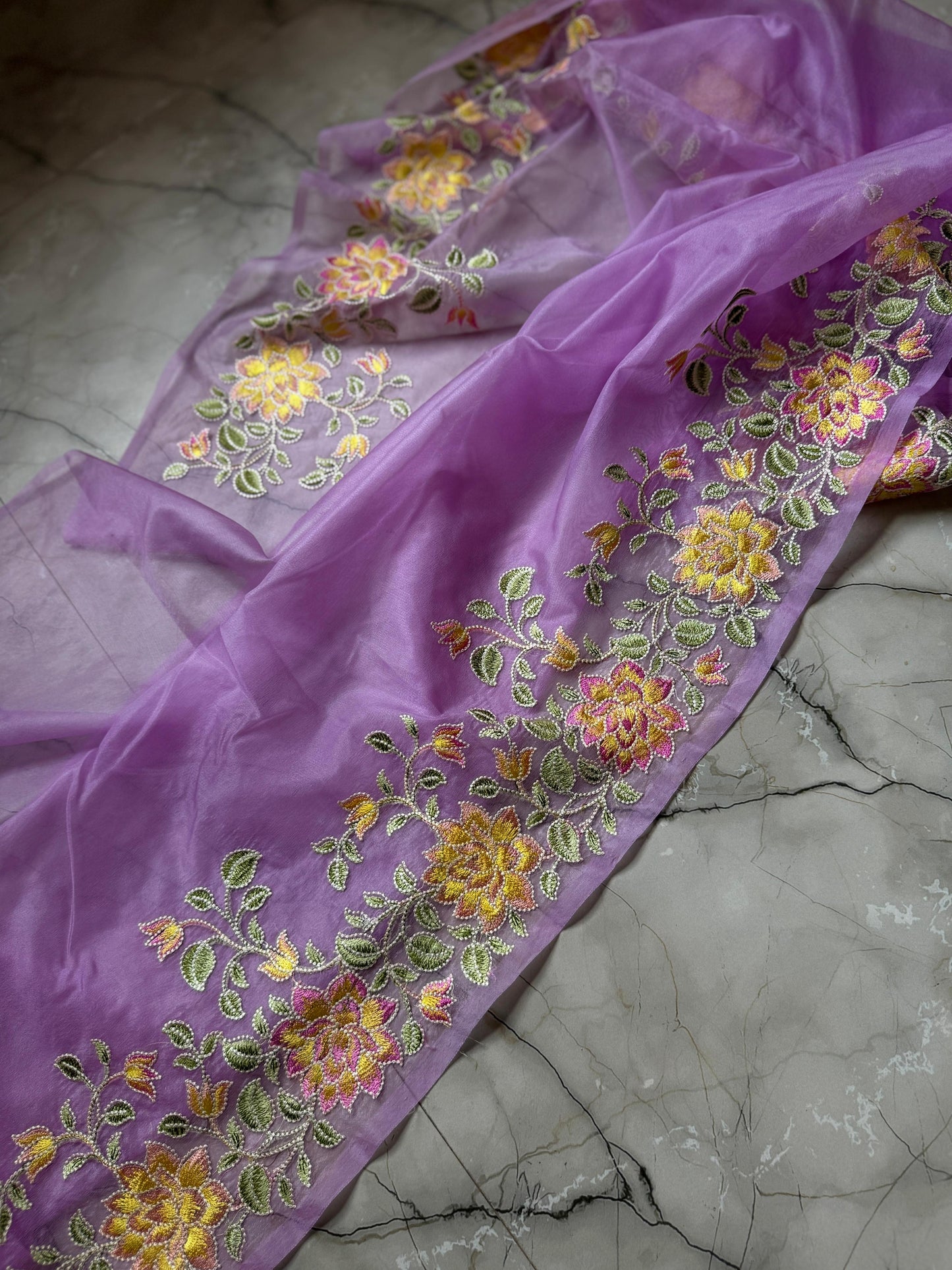 Banarasi Kora organza sarees with embroidery work