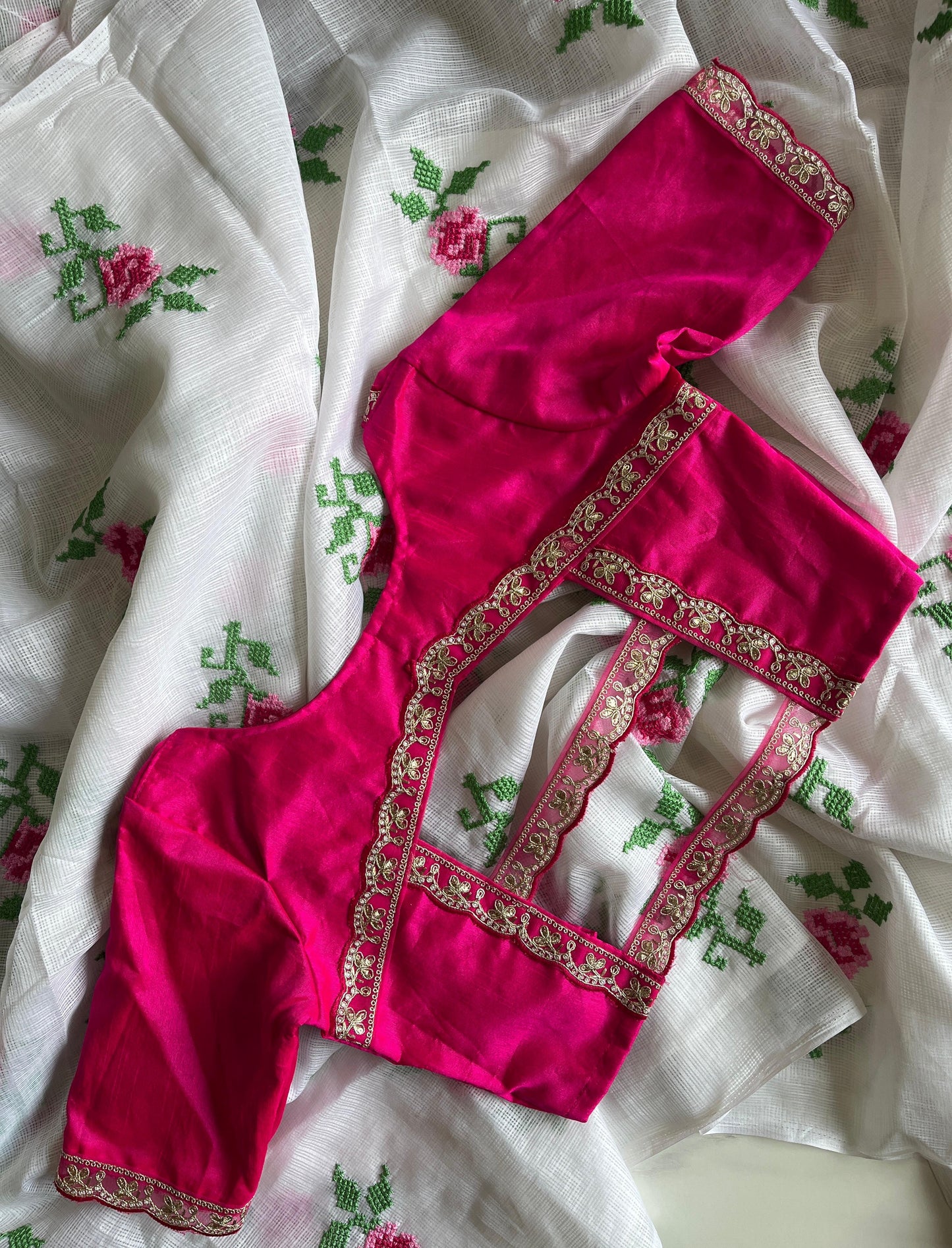 Kota doriya sraee with Desginer lace stitched blosue