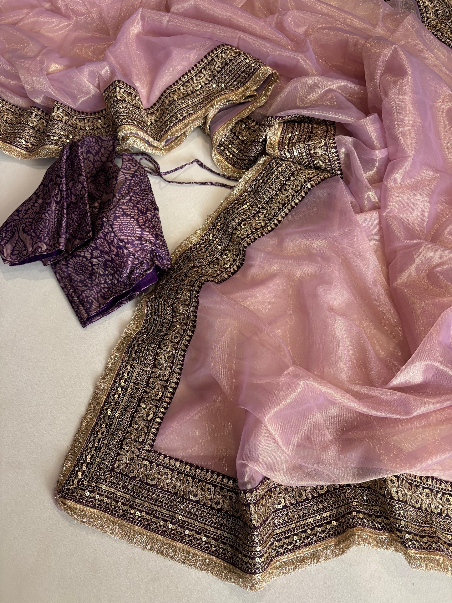 Desginer sequence luxe sarees with stitched blouse