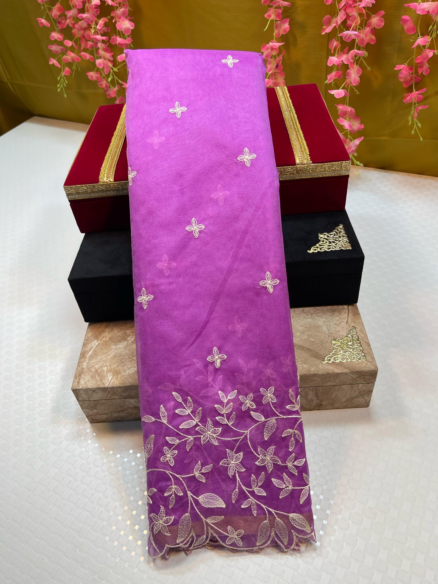 Organza Saree Dyed Sarees luxe