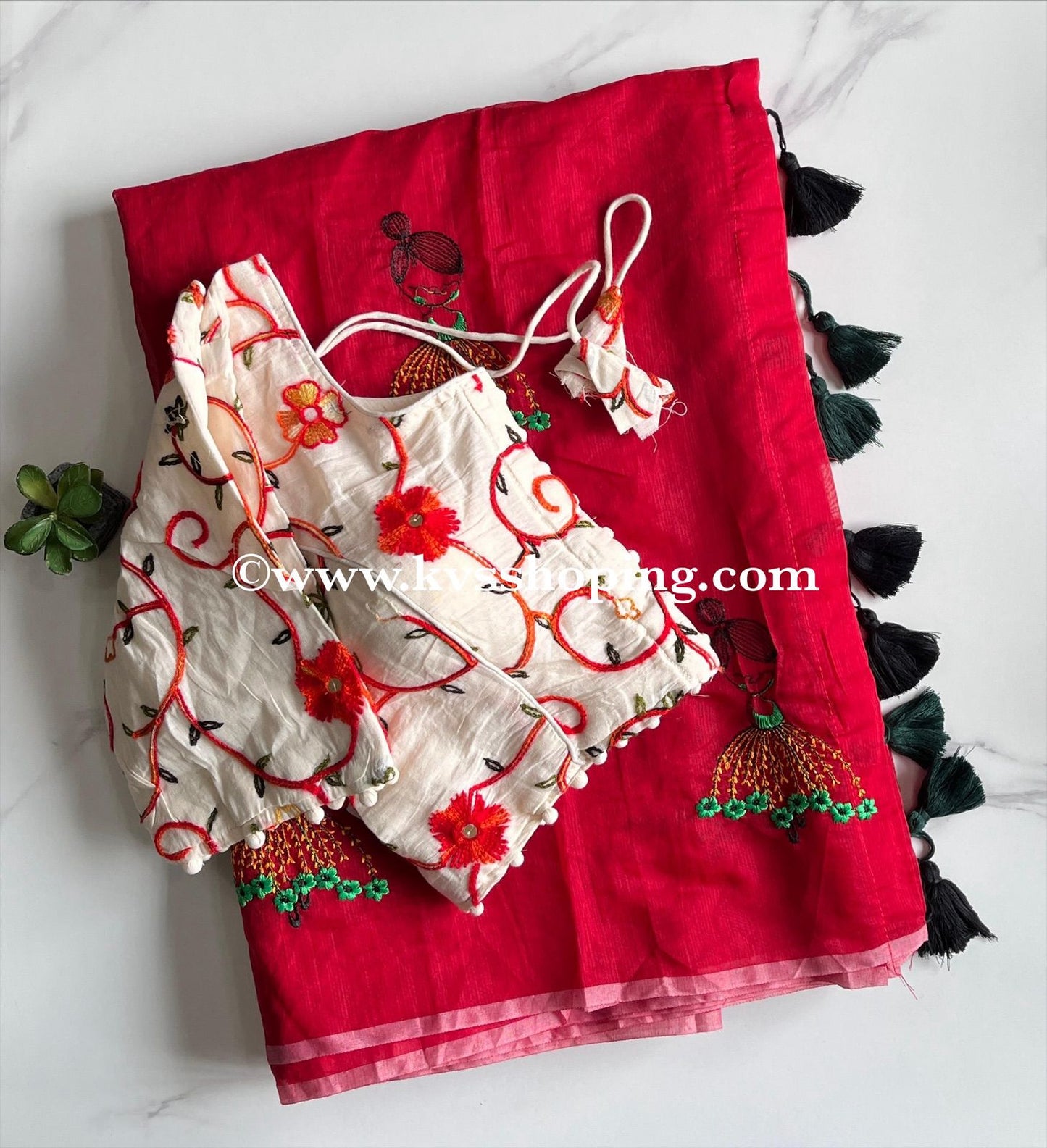 Premium Chanderi Saree with stitched Blouse (Celebrate inspired)
