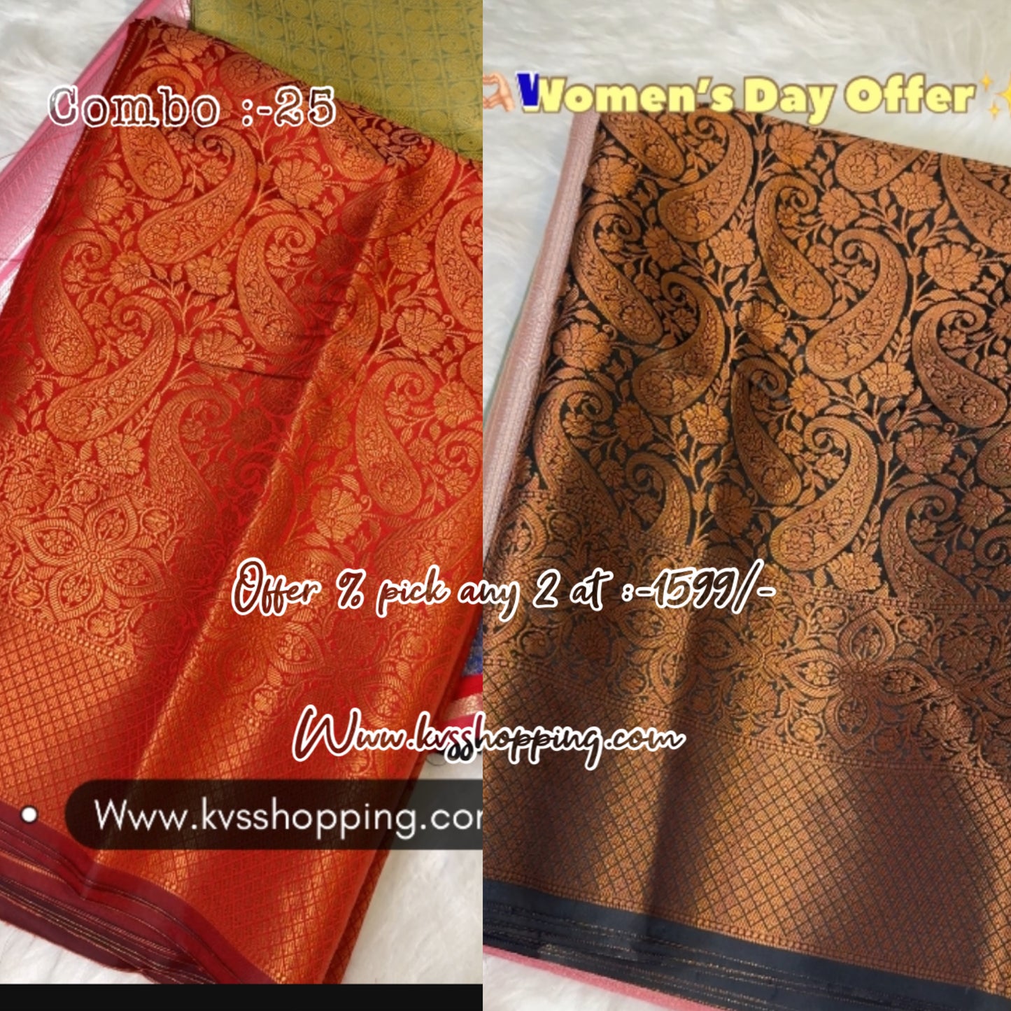 Pick any 2 Sareea at 1599/- Banarasi