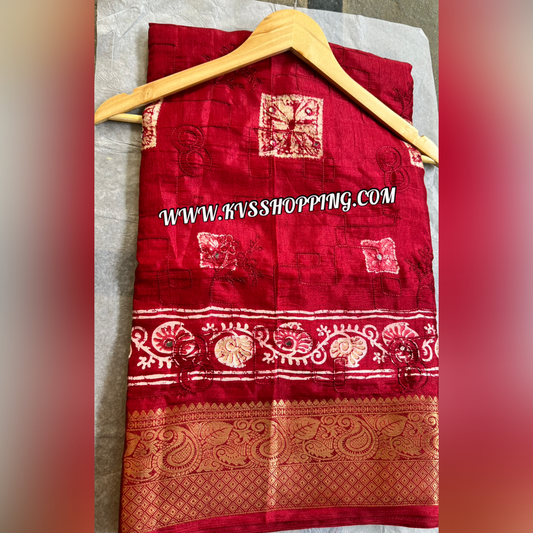 Shiobari With Bandhini soft Muslin Silk Budget saree (celebrate inspired)