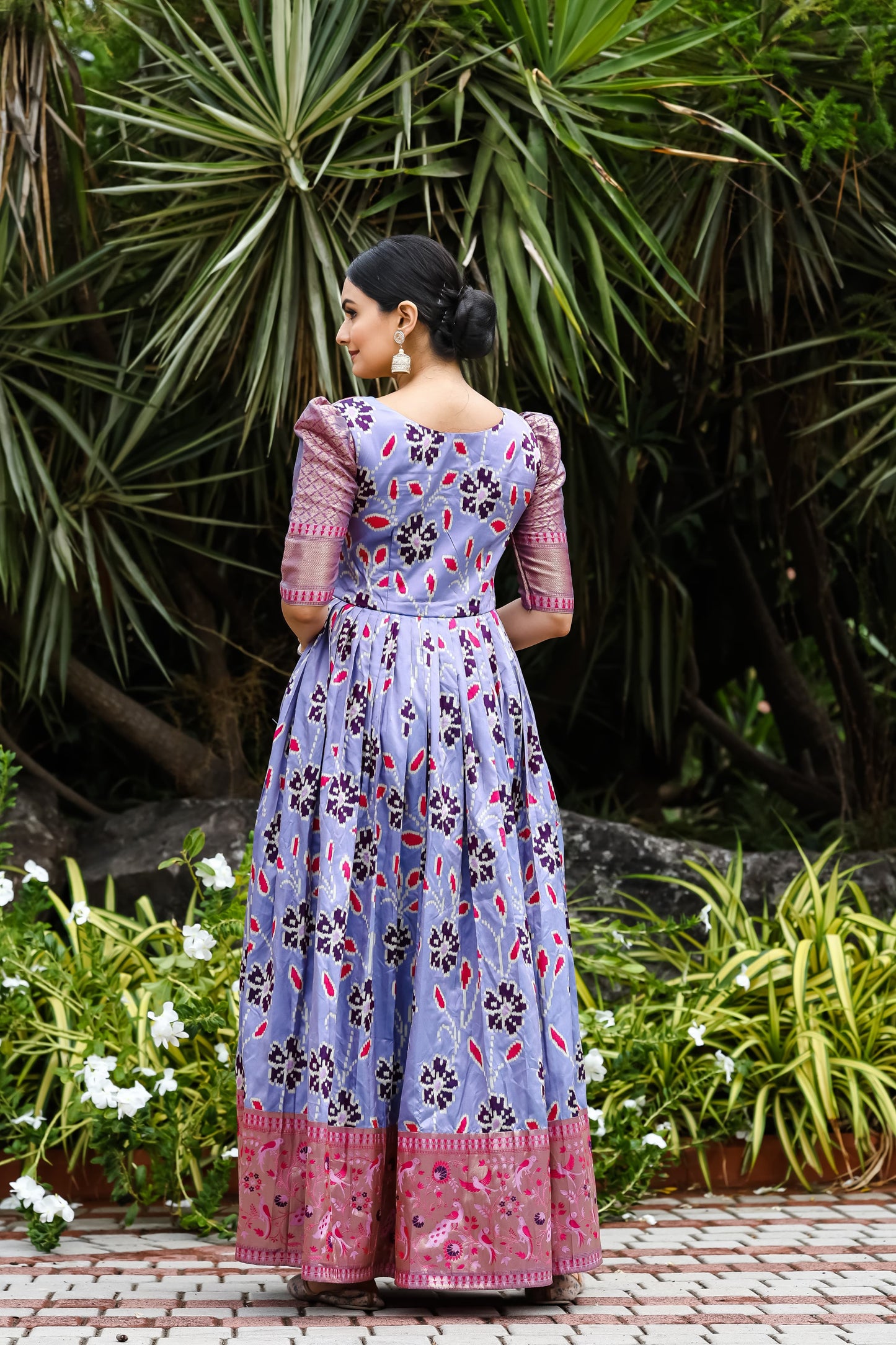 Orange Soft Silk Weaving Gown