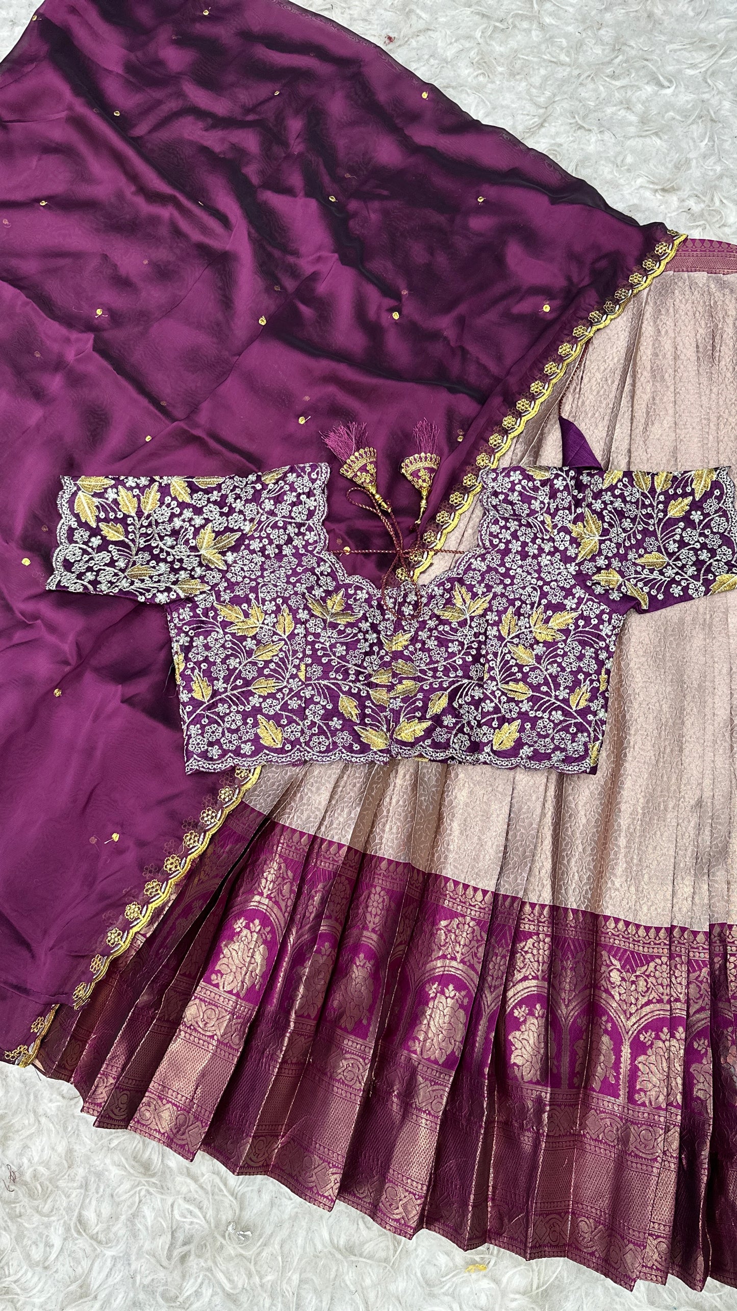 Kanchipuram Stitched Lehenga set