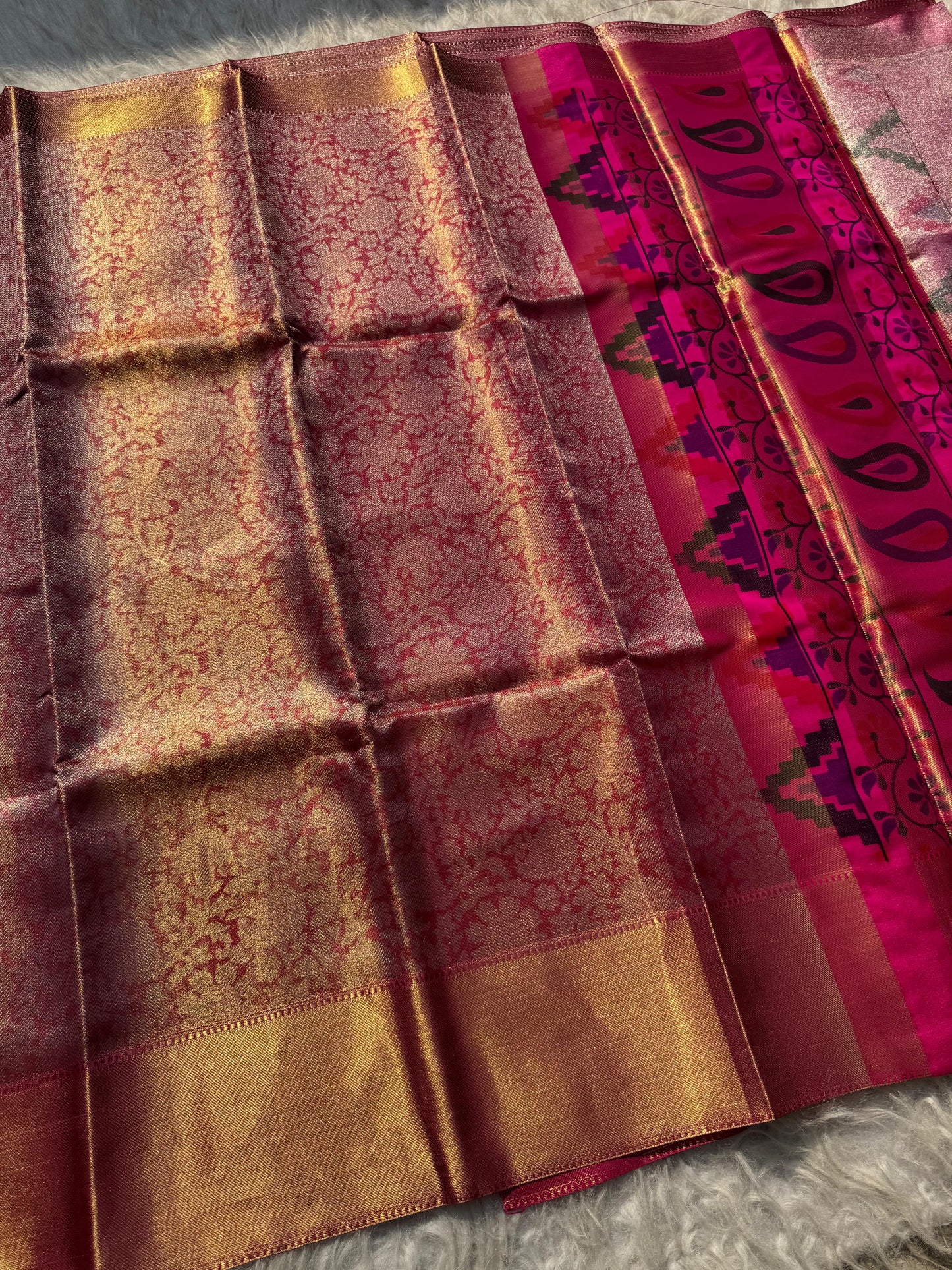 Banarasi semi Kanchipuram sarees tissue