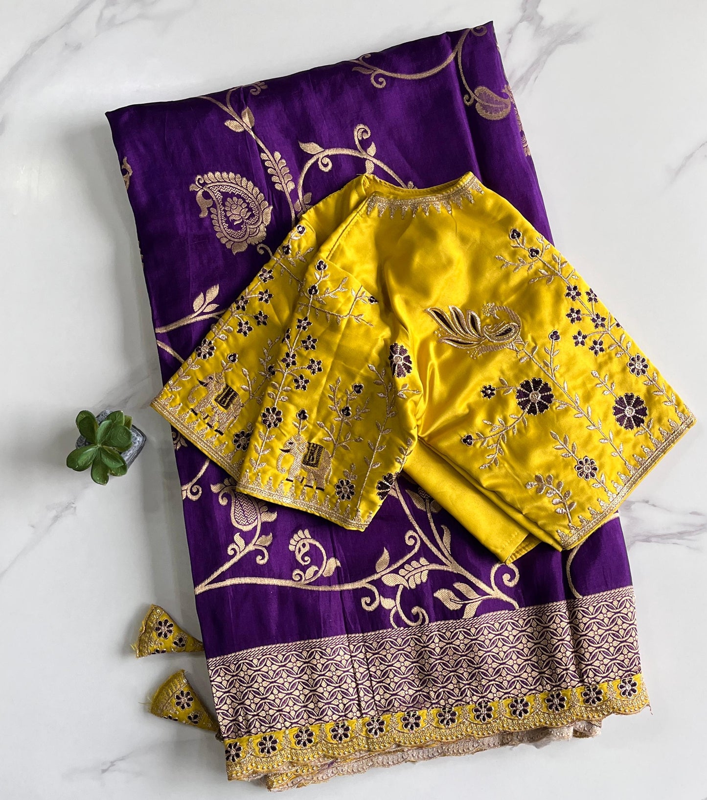 Banarasi Pattu saree with stitched Blouses