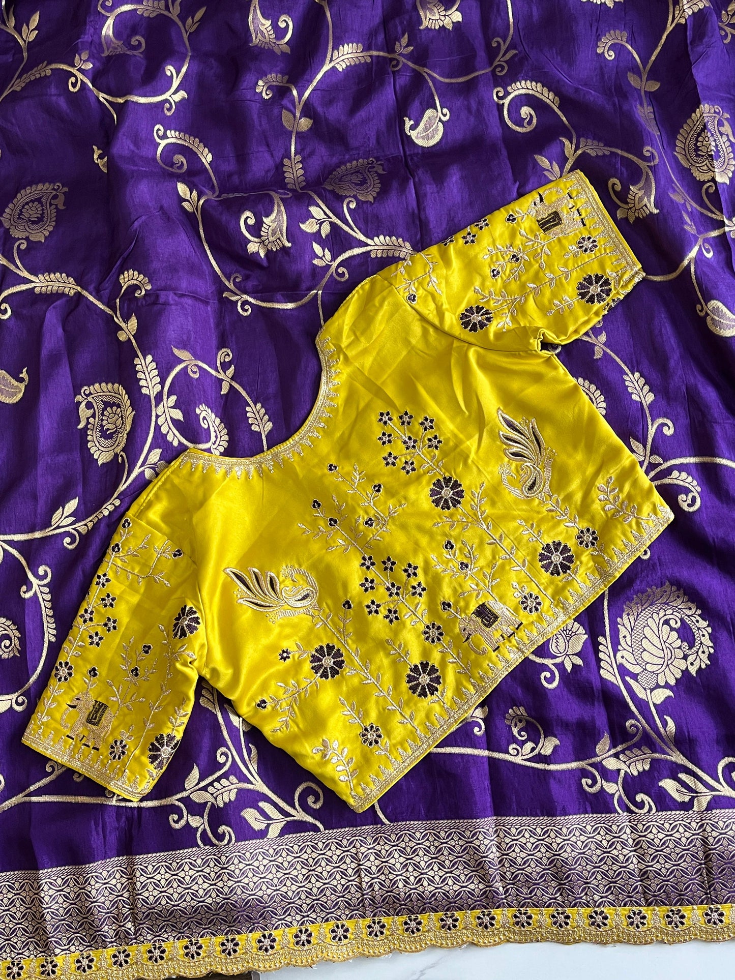 Banarasi Pattu saree with stitched Blouses