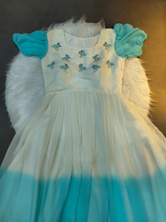 Georgette Gown With Work