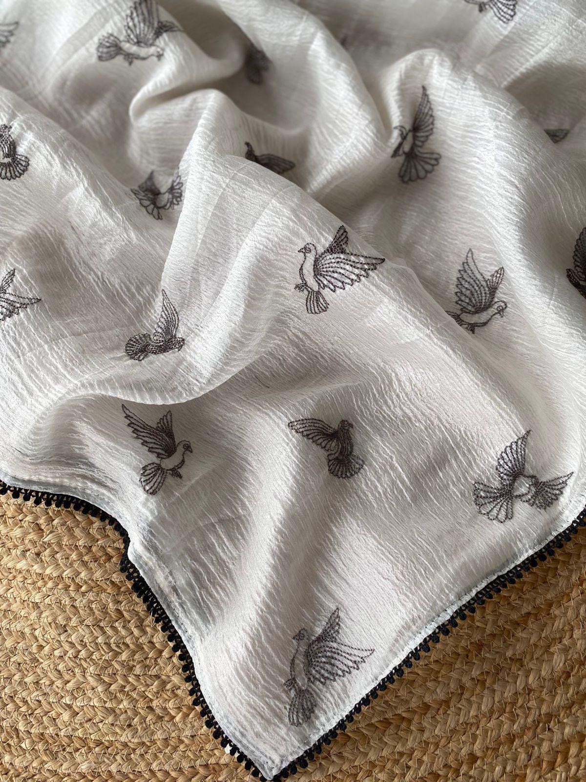 Paper Crush Embroidery saree Luxe
