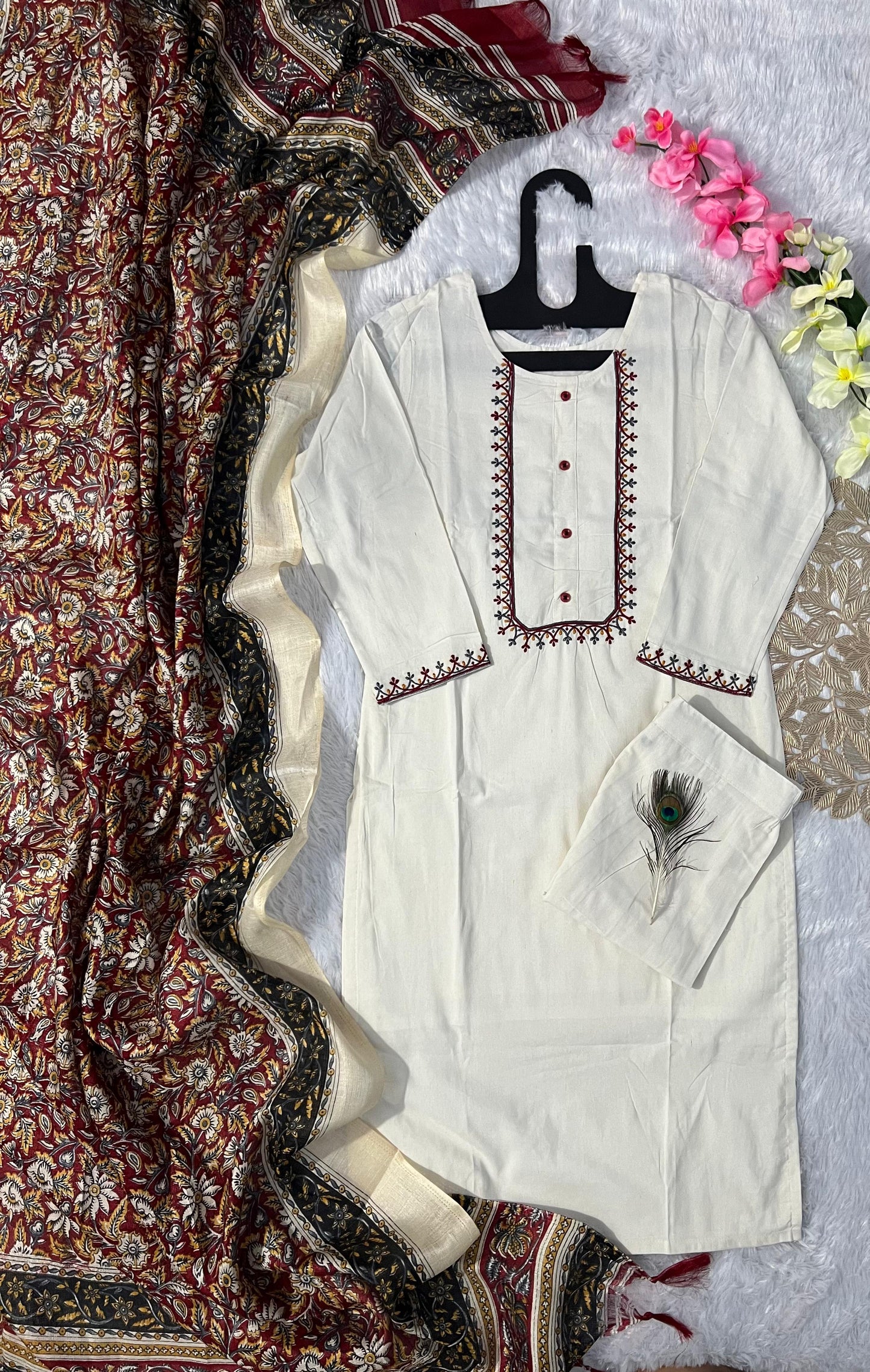 Cottons 3 pieces kurti sets