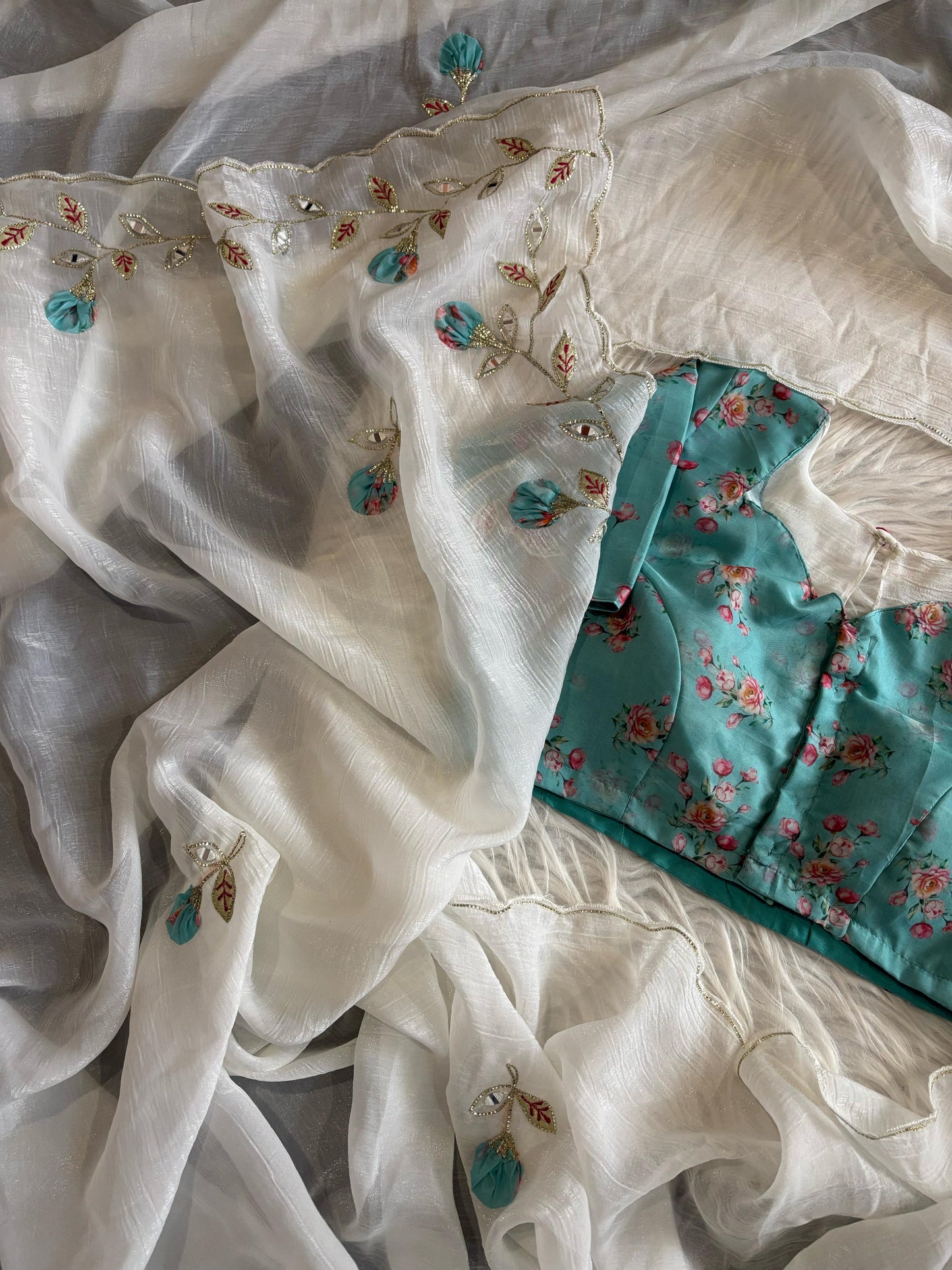 Handcrafted Saree With Stitched Blouse