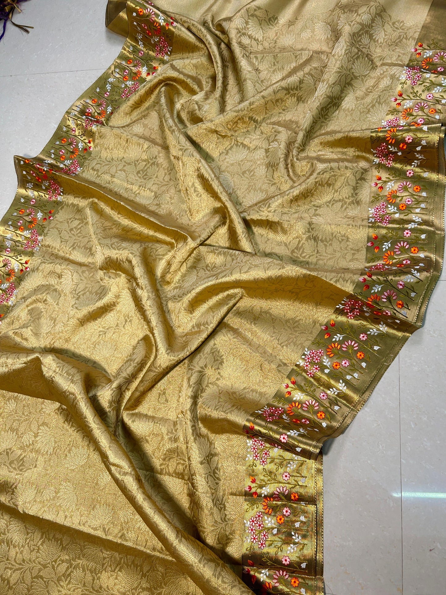 Embroidery Work saree tissue saree budget