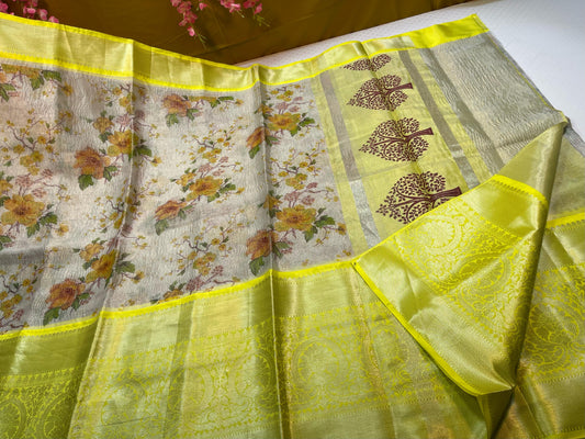 Crushed tissue silk saree classic
