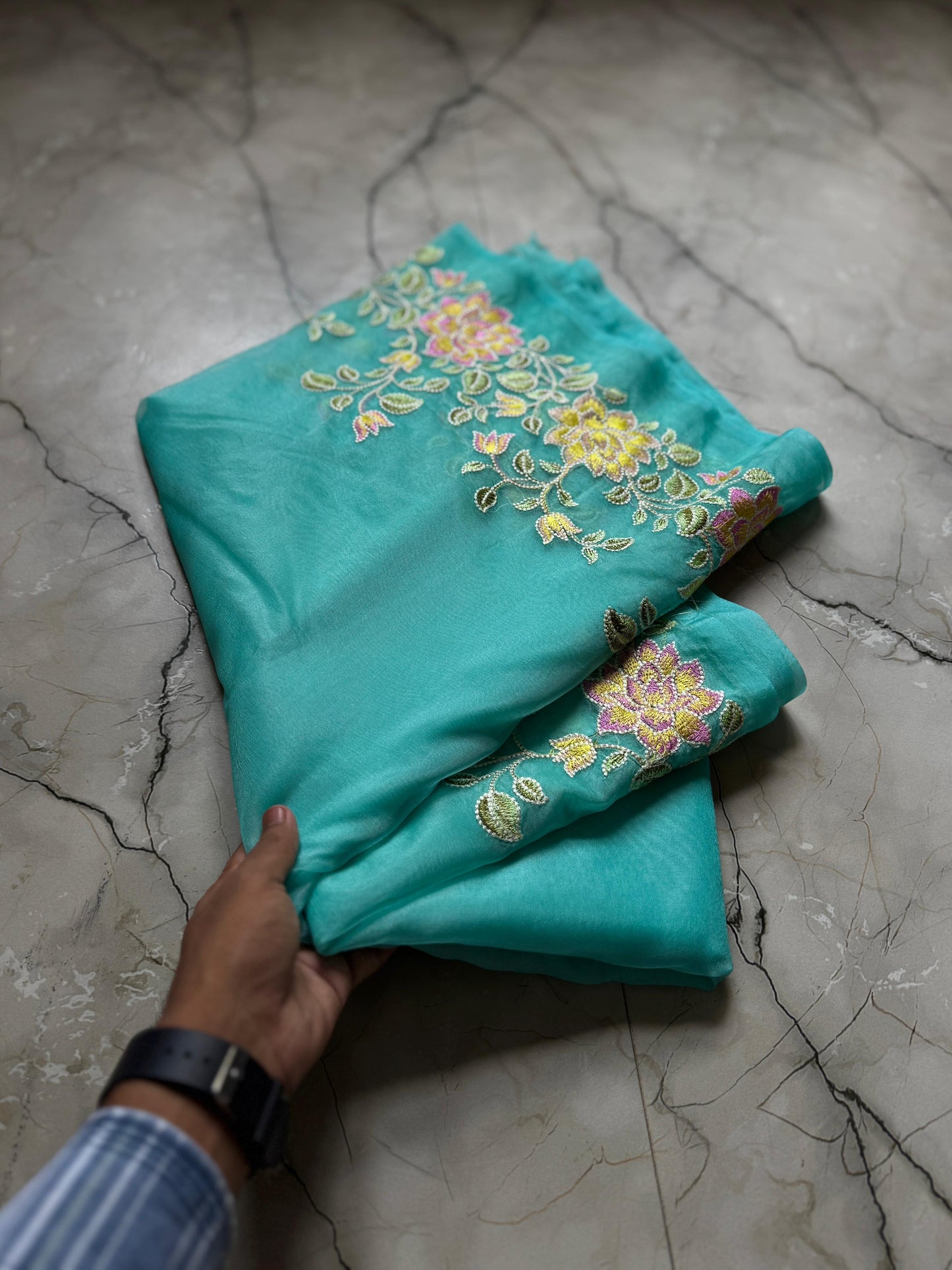 Banarasi Kora organza sarees with embroidery work