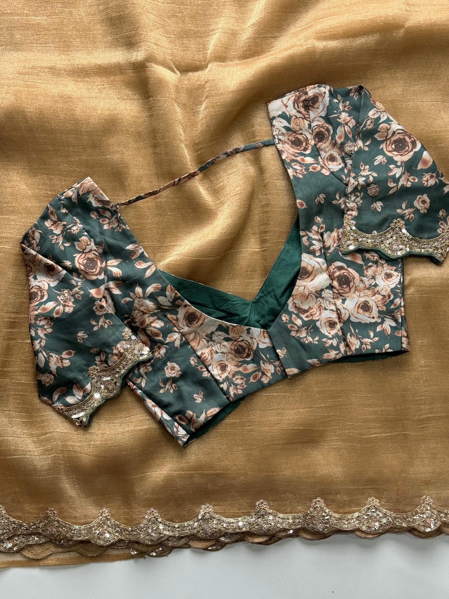 SoftLuxe Banarasi crush tissue sequence stitched blouse