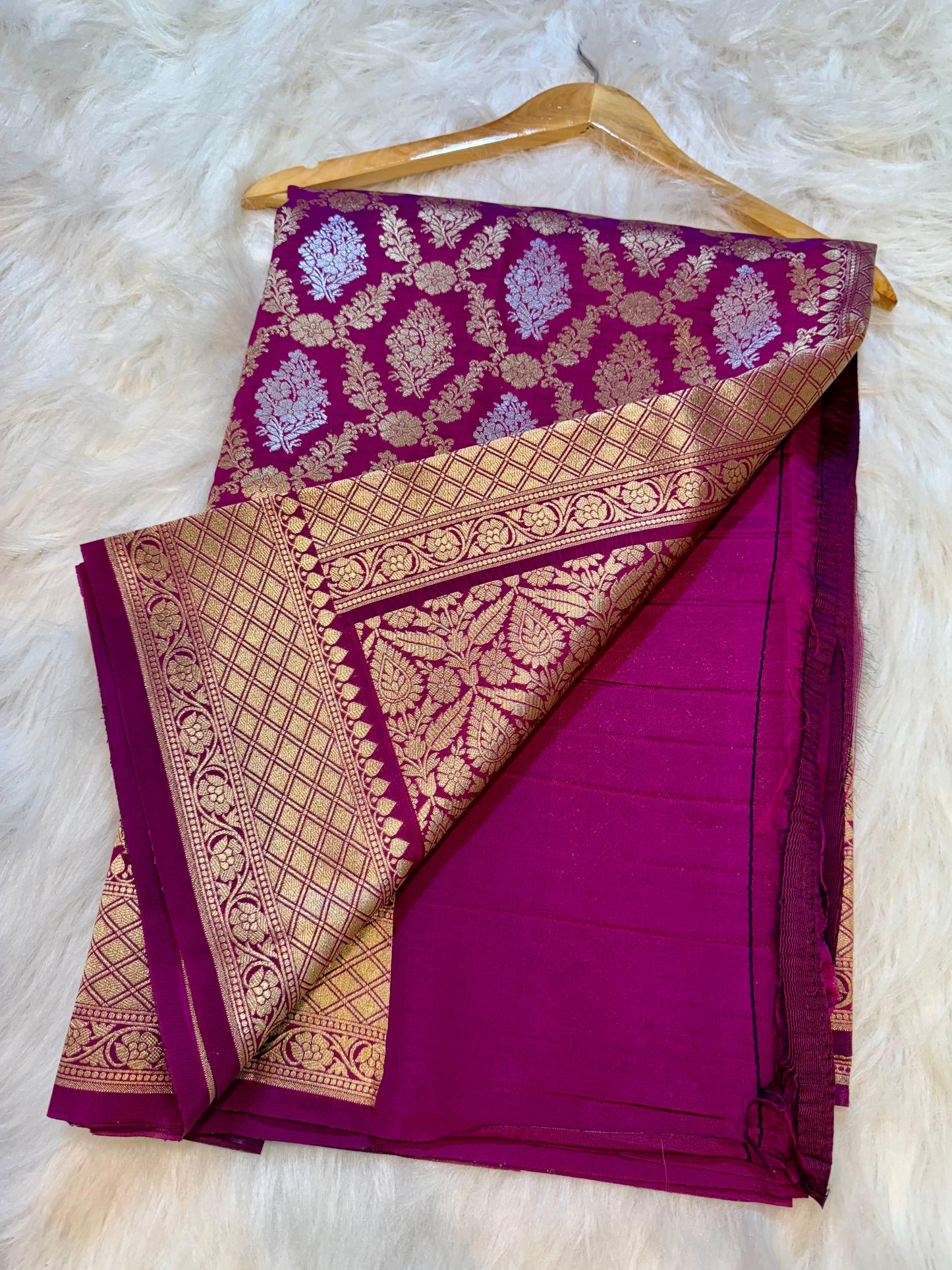 Amabani Mam inspired Banarasi Soft Katan silk