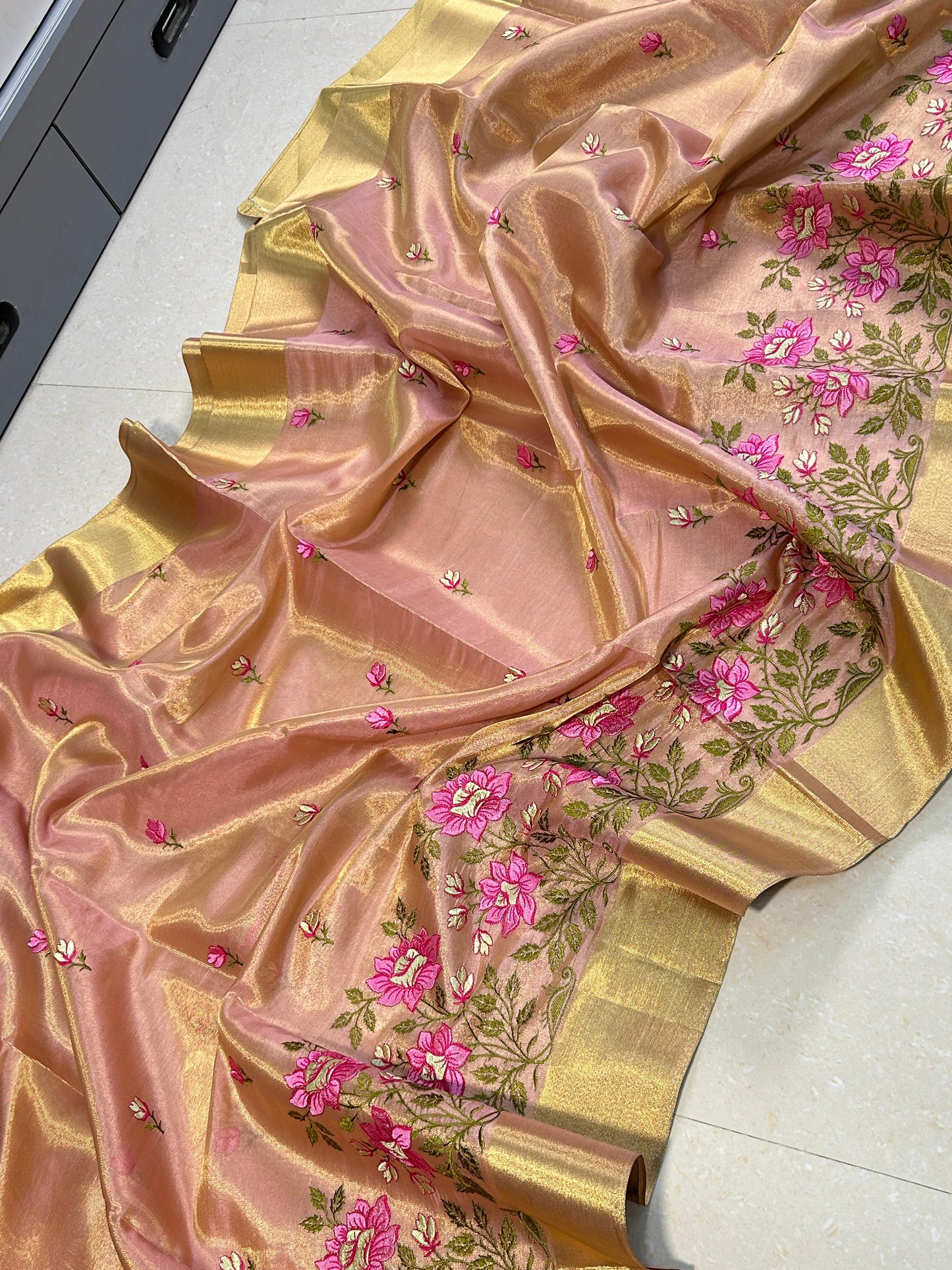 Embroidery Work tissue budget sarees