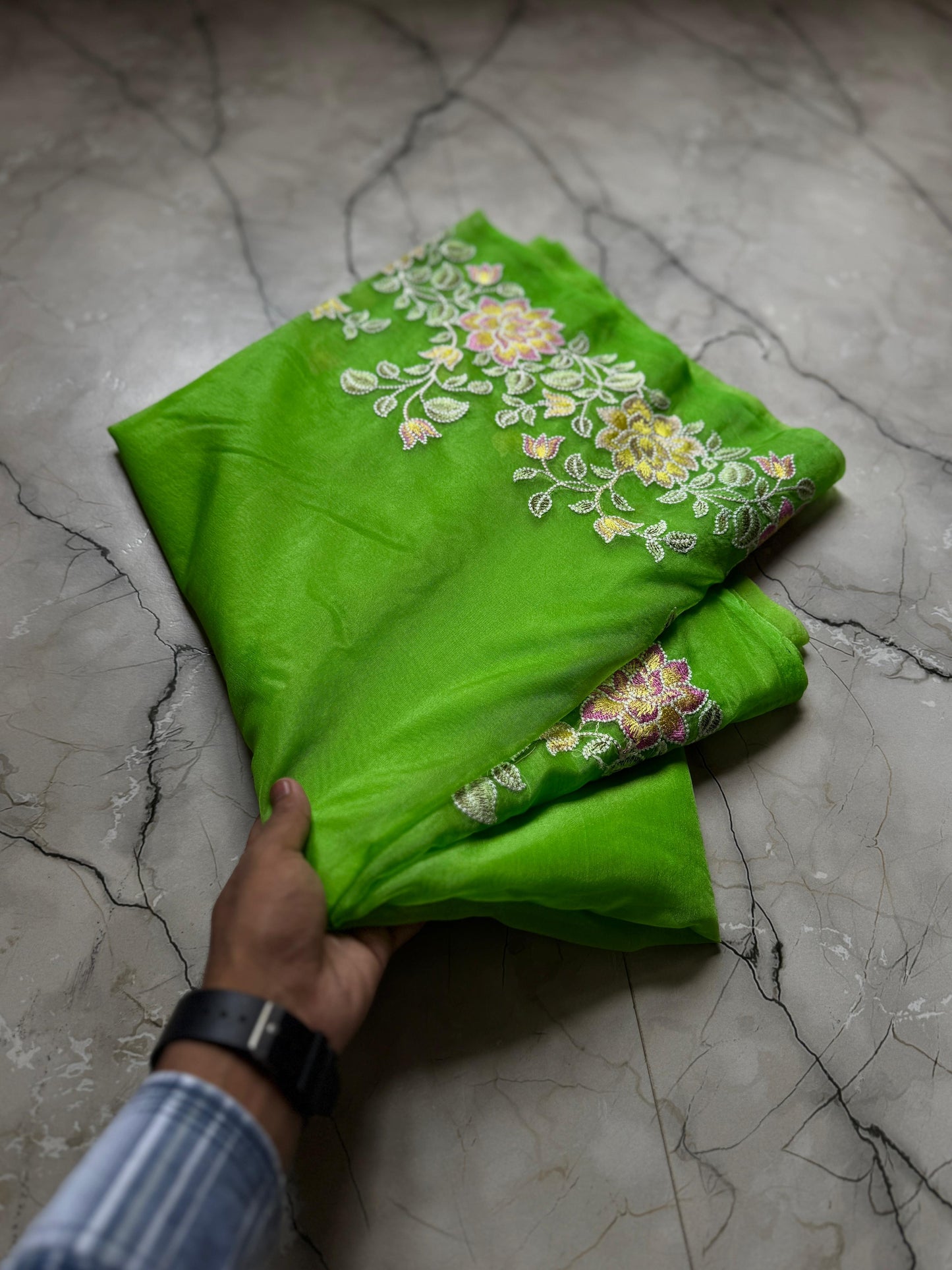 Banarasi Kora organza sarees with embroidery work