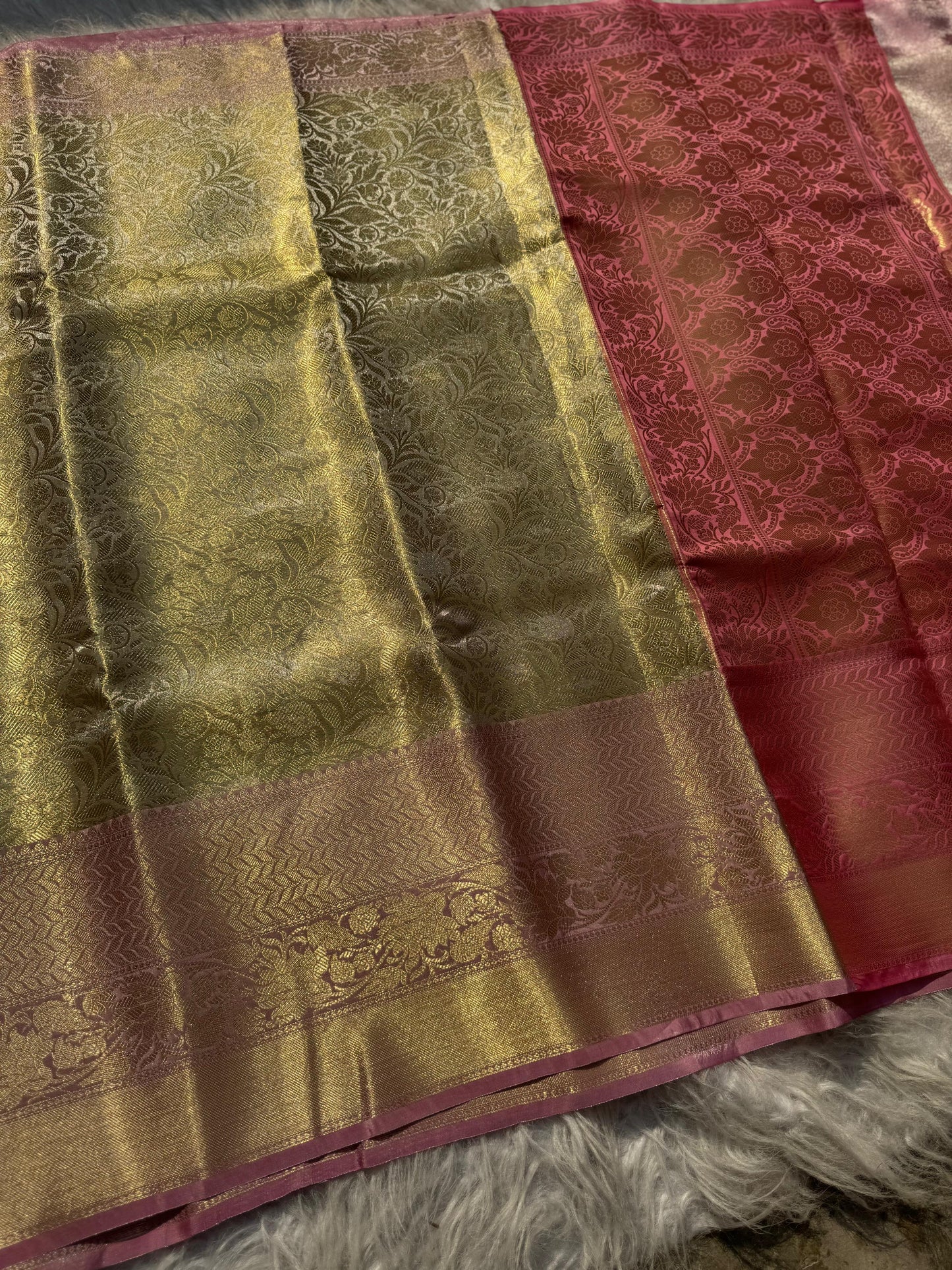 Semi Kanchipuram Banarasi Soft tissue sarees budget