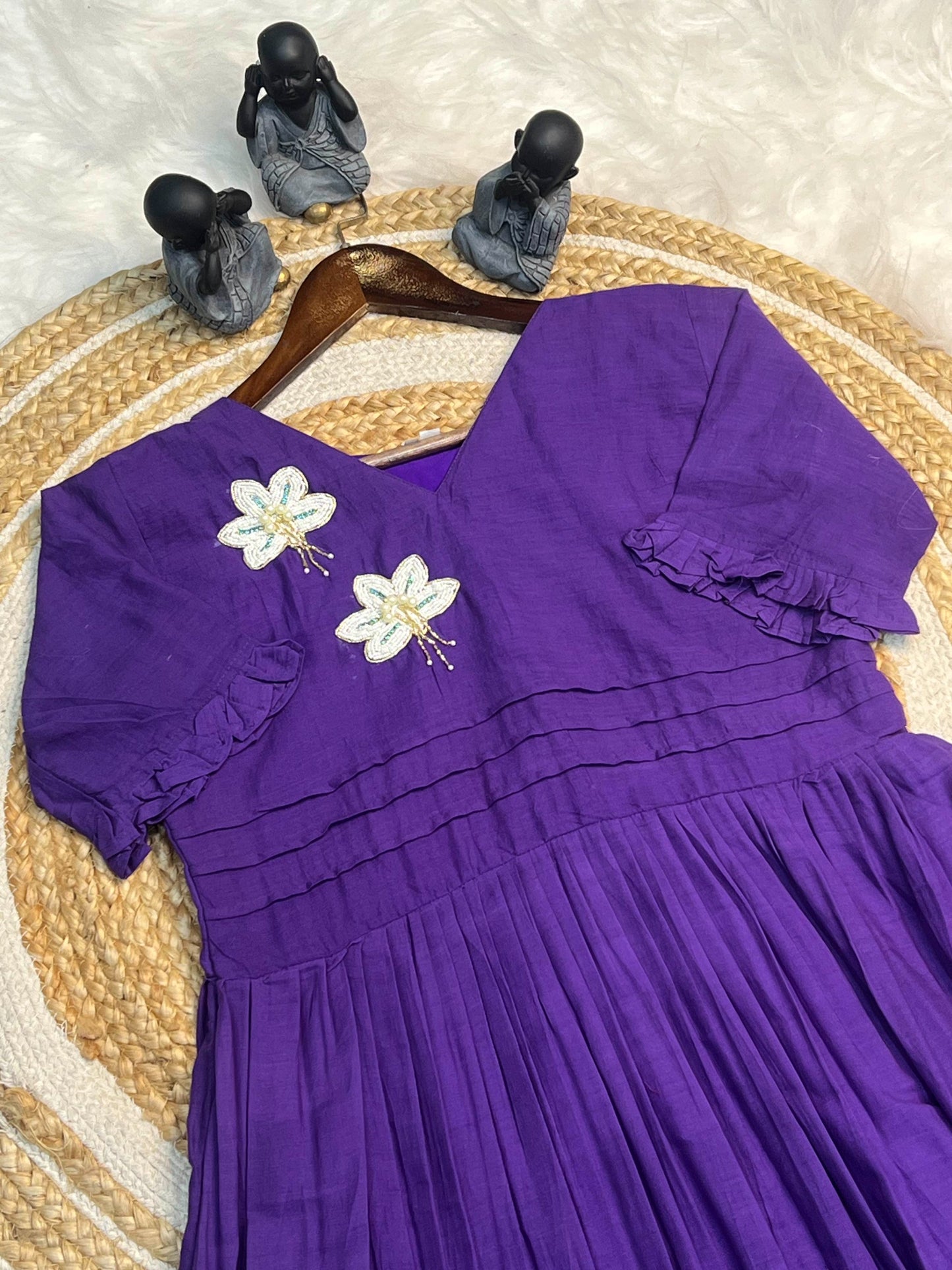 Hand work Mul Cotton party wear gowns
