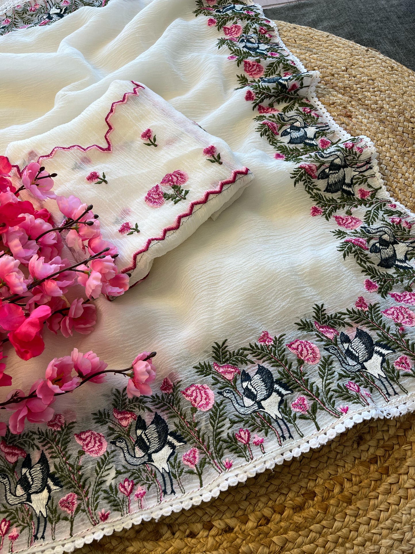 Candy Crush Pastel Colour Trendy Saree