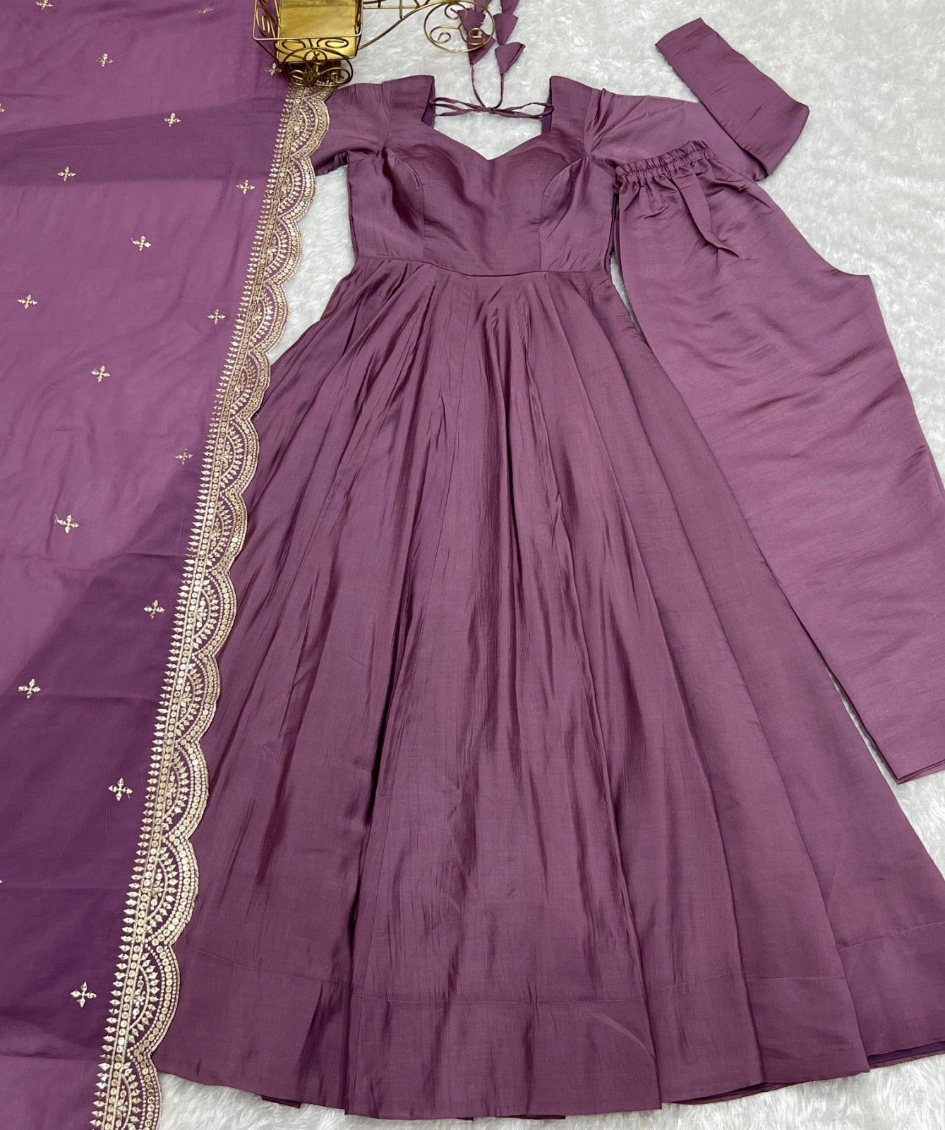 Celebrate Style Anarkali Gowns with cutwork dupatta