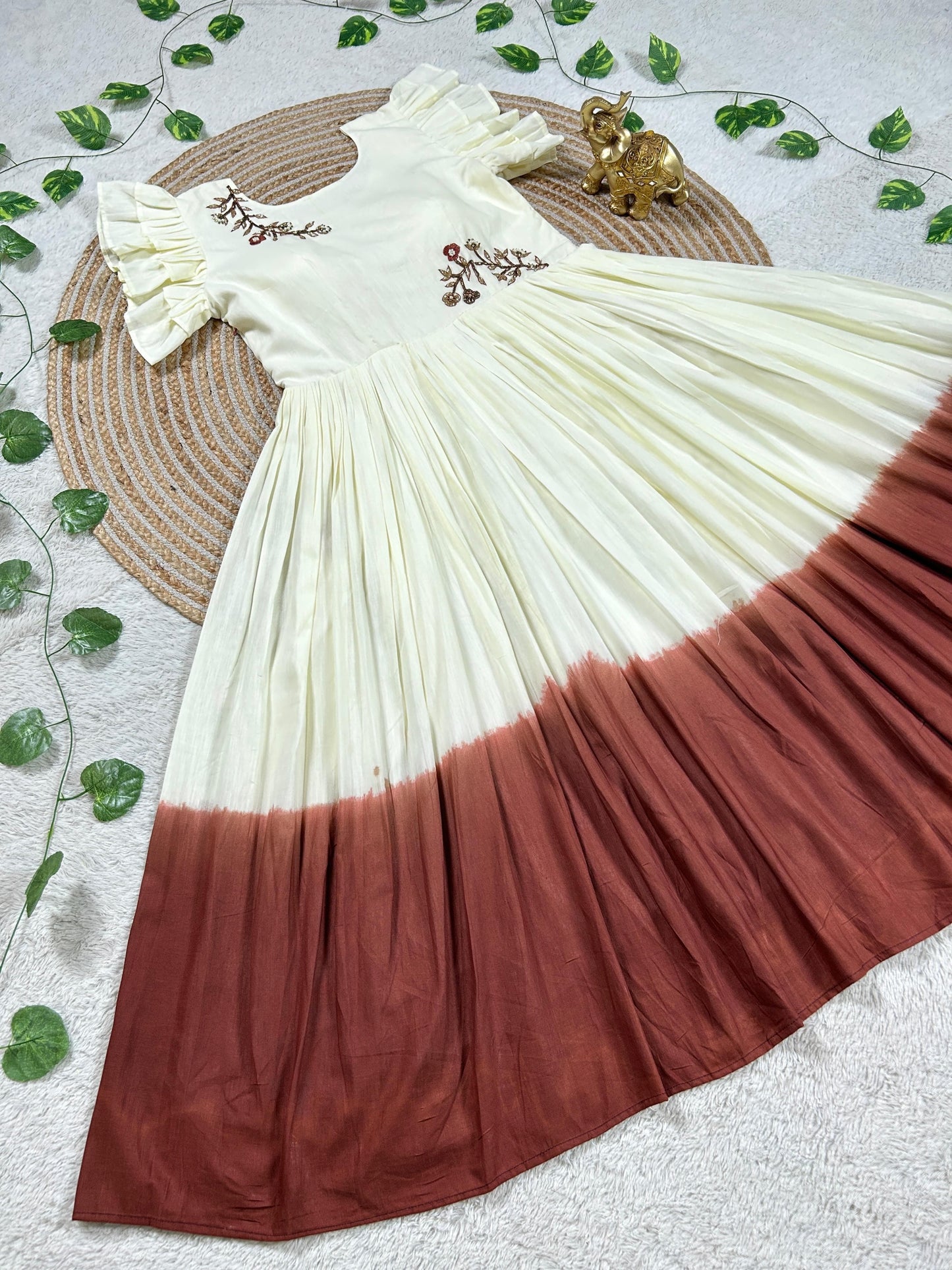 Mull mull maggam work gowns
