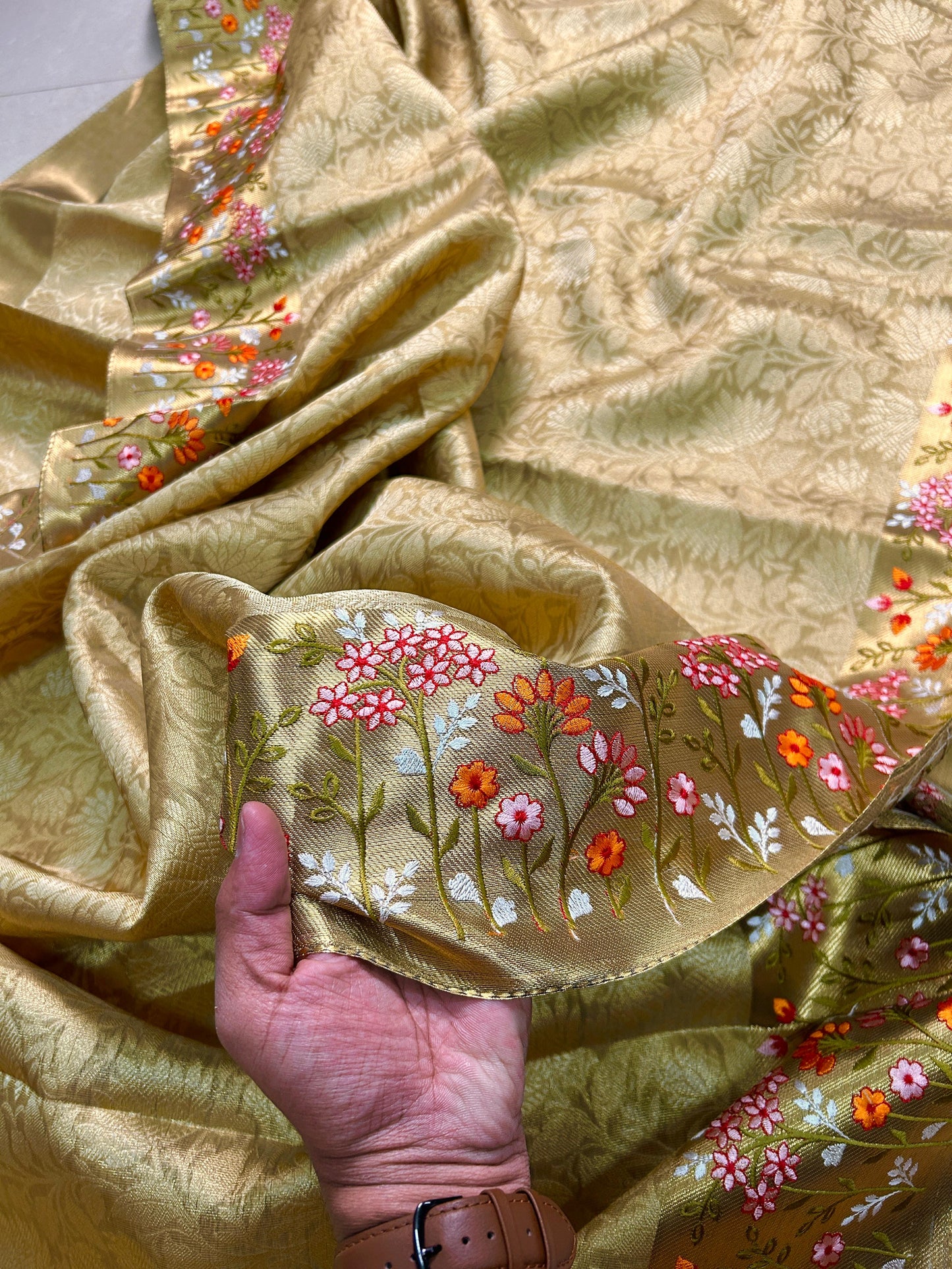 Embroidery Work saree tissue saree budget