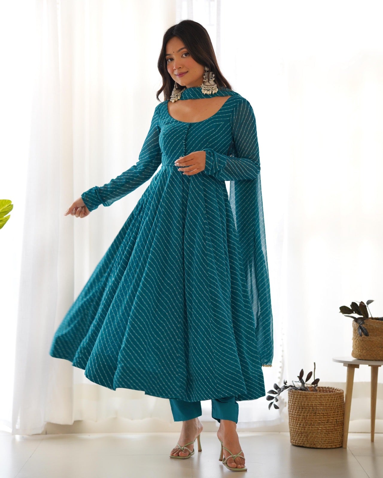 Laheriya Print Gowns fully Stitched