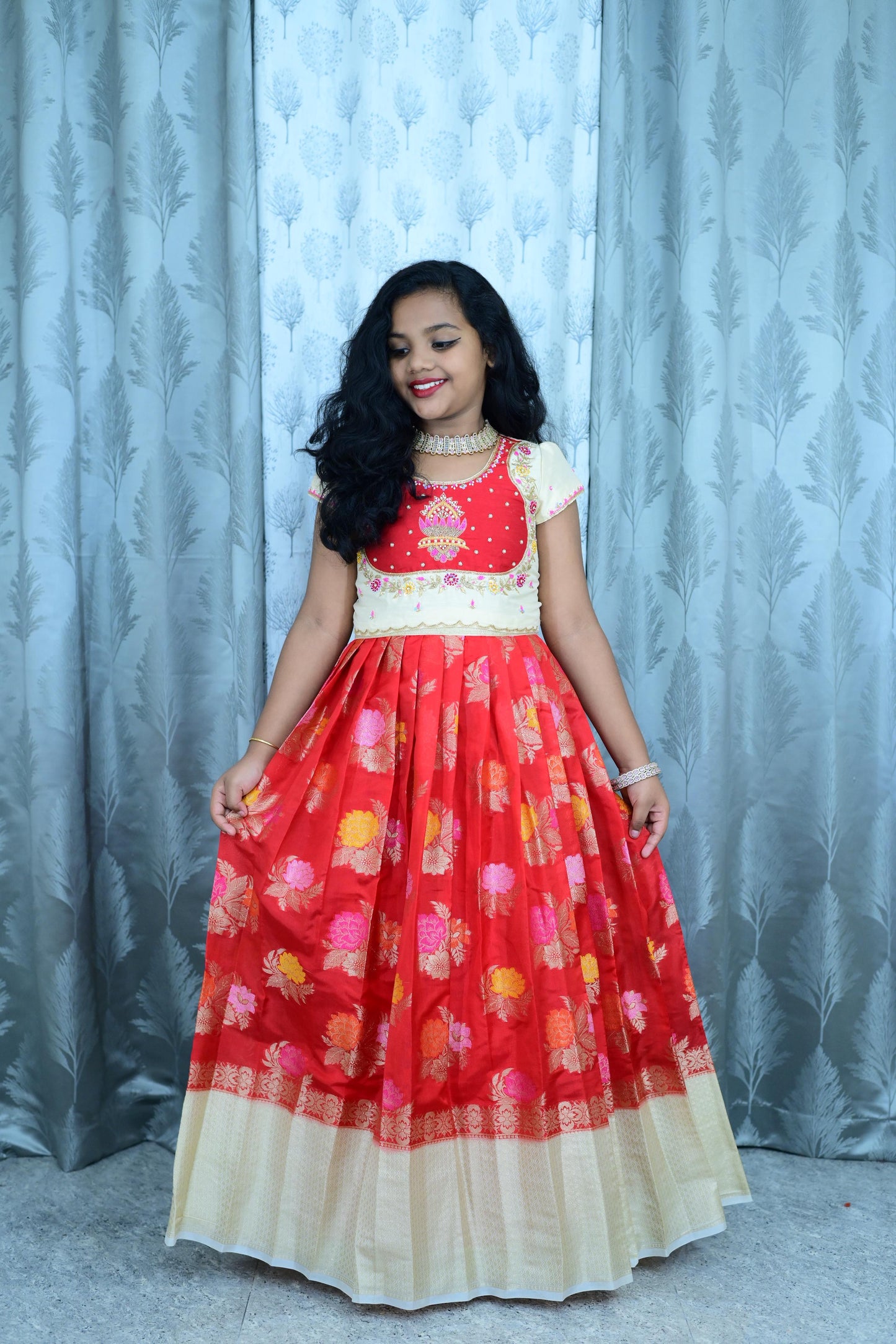 Pure Zardosi with cutdana kids lehenga