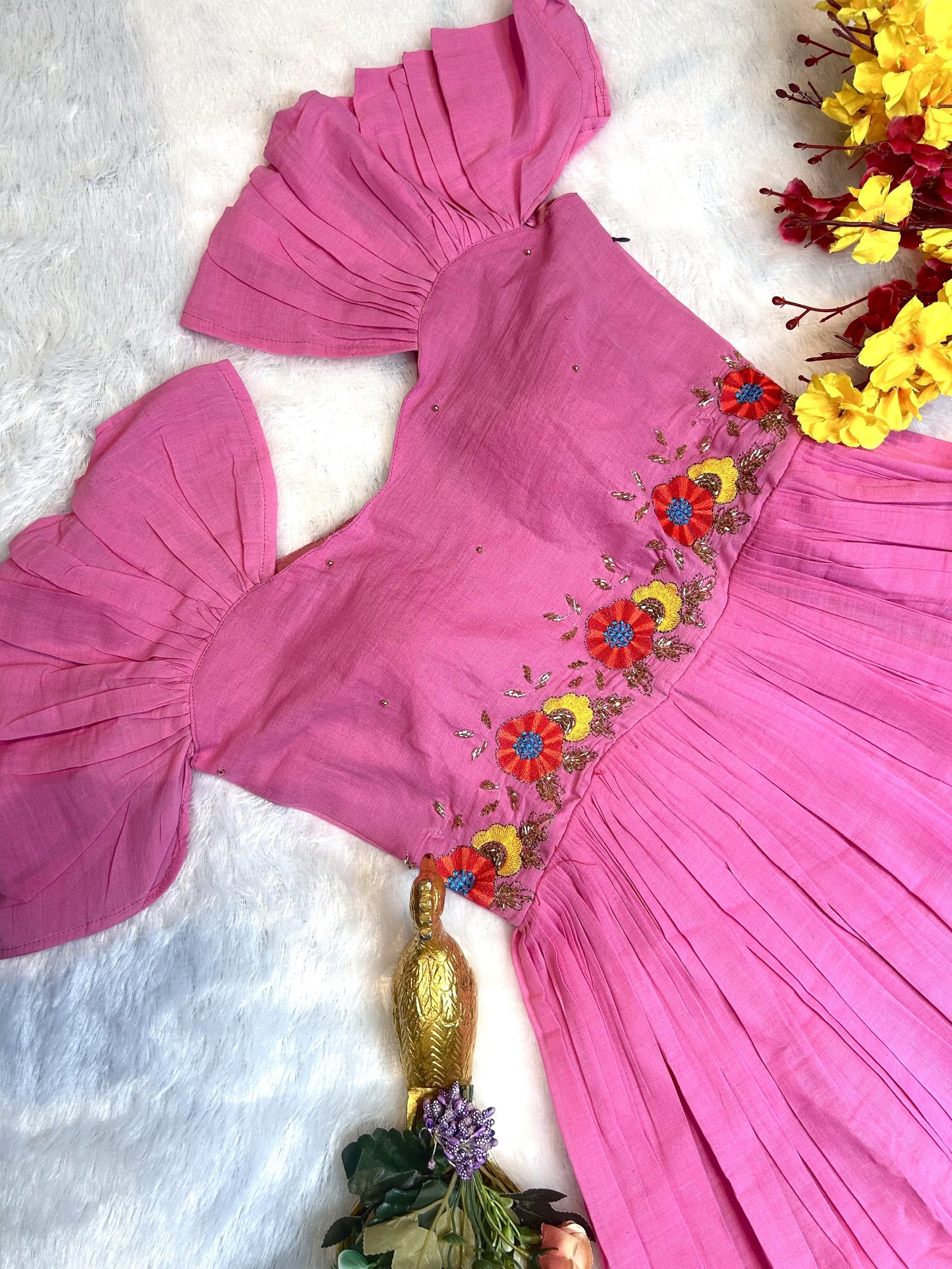 Mul mul cotton work gowns