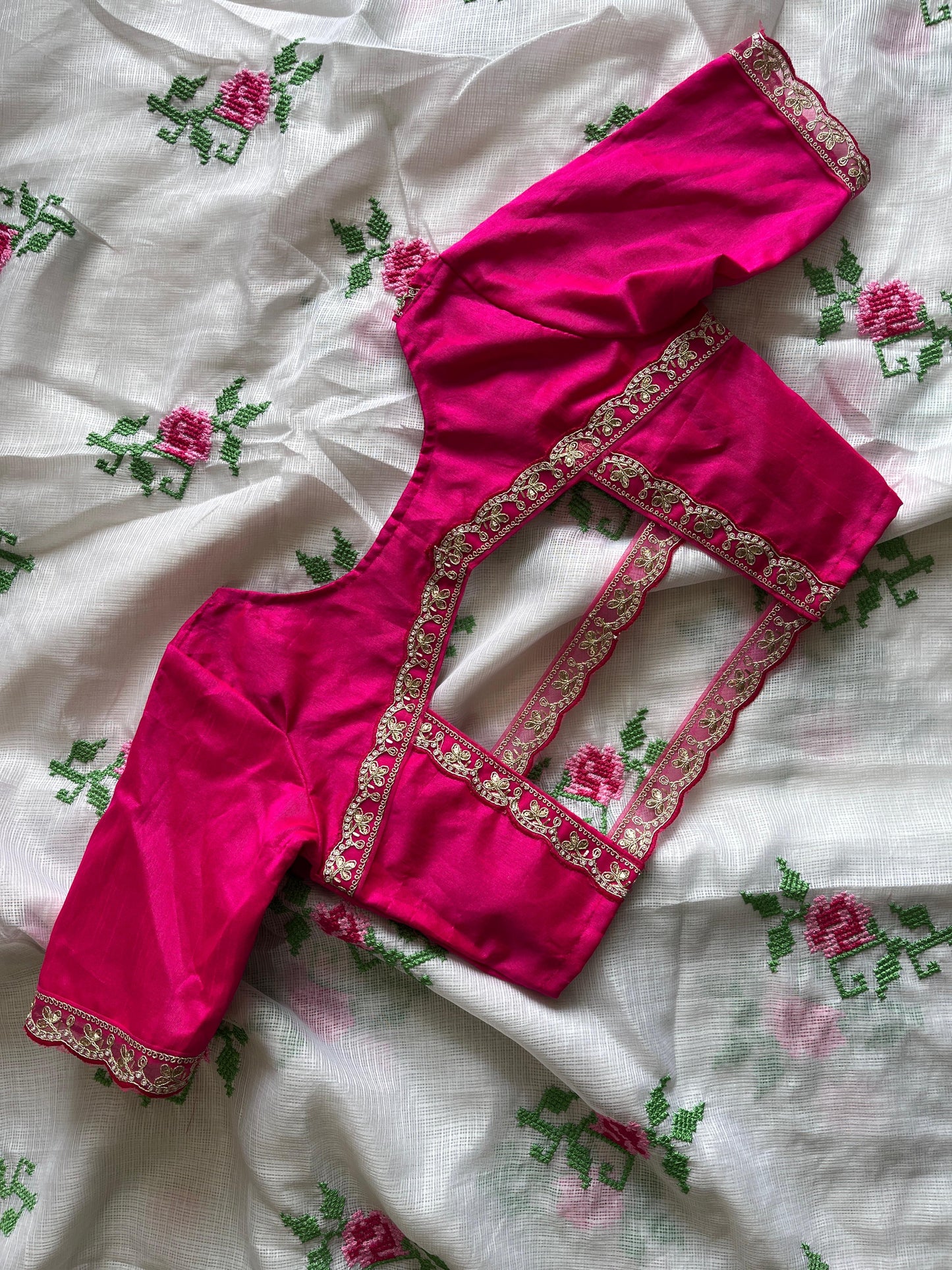 Kota doriya sraee with Desginer lace stitched blosue