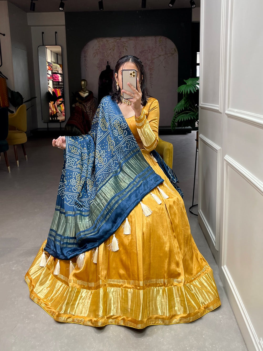 Patola/pichwai duppata with Lehengas gaji silk sets
